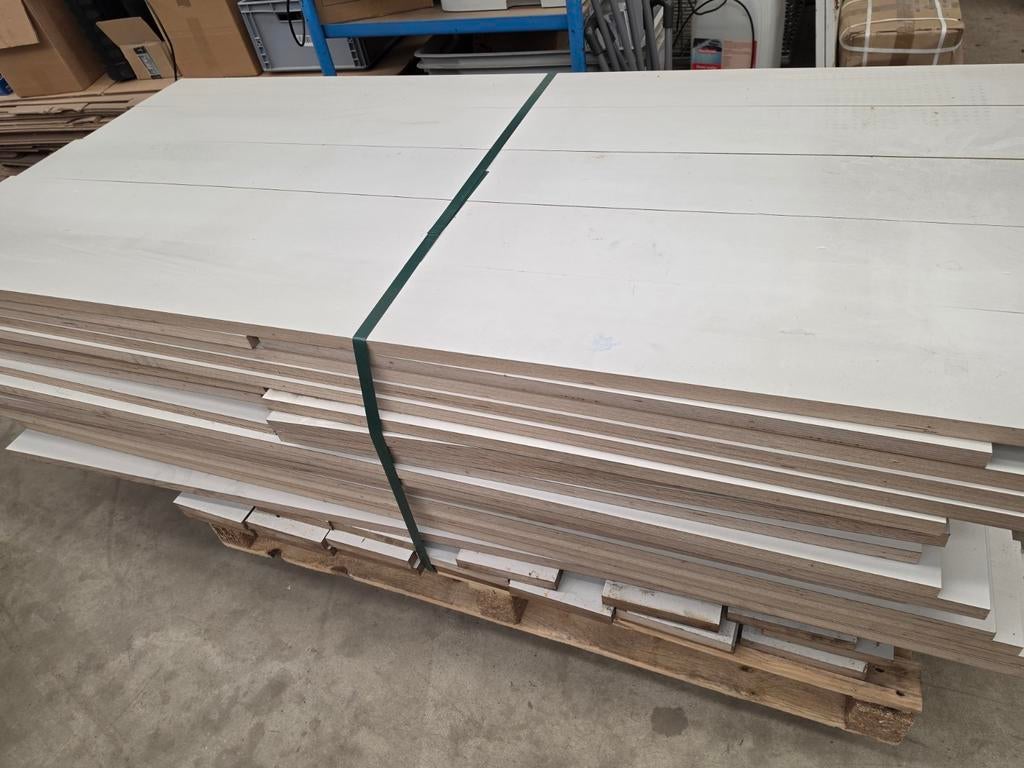Witte geplastificeerde multiplex stroken/platen 22mm dik, Ophalen, Gebruikt, Minder dan 25 mm, Plank