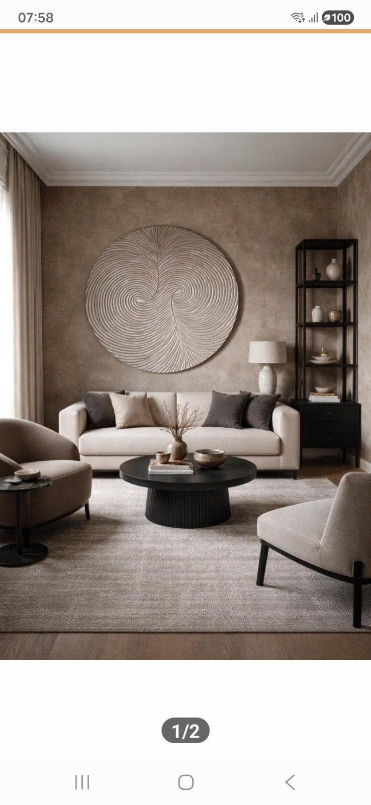 Ptmd Swirl, Ophalen, Nieuw, Schilderij, 75 tot 100 cm