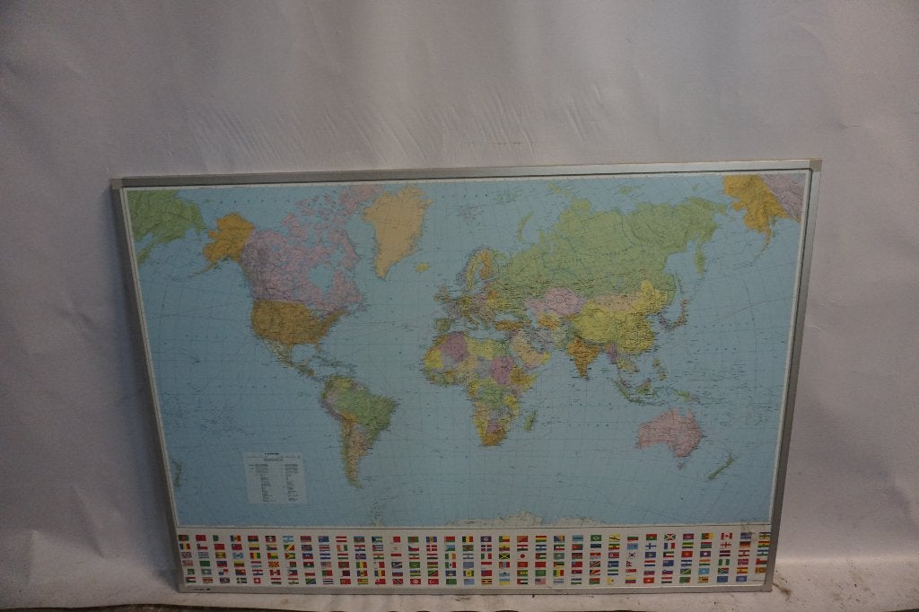 Landkaart wereldkaart bord magnetisch 142x99.5, Ophalen, Gelezen, 2000 tot heden, Landkaart