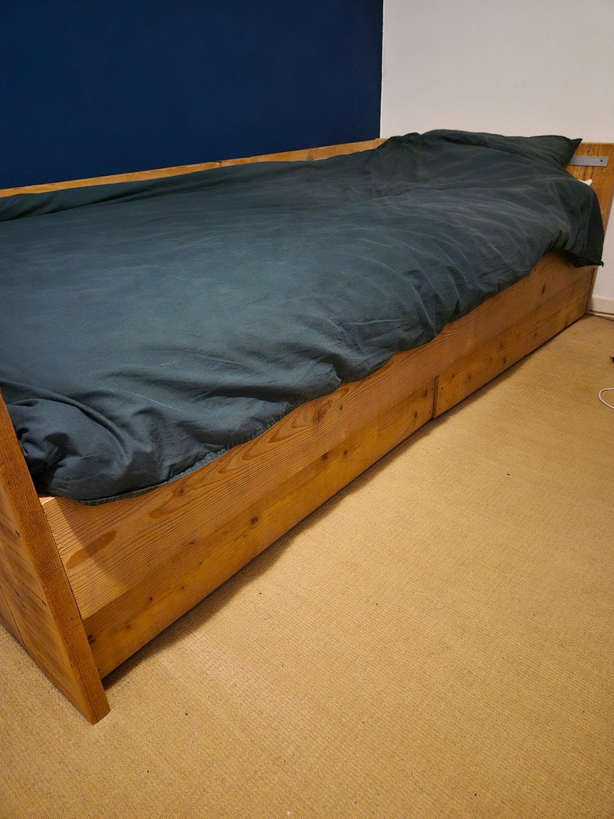 Steigerhouten bed, 2.00x90, met 2 lades, Ophalen, 90 cm, Eenpersoons, Steigerhout