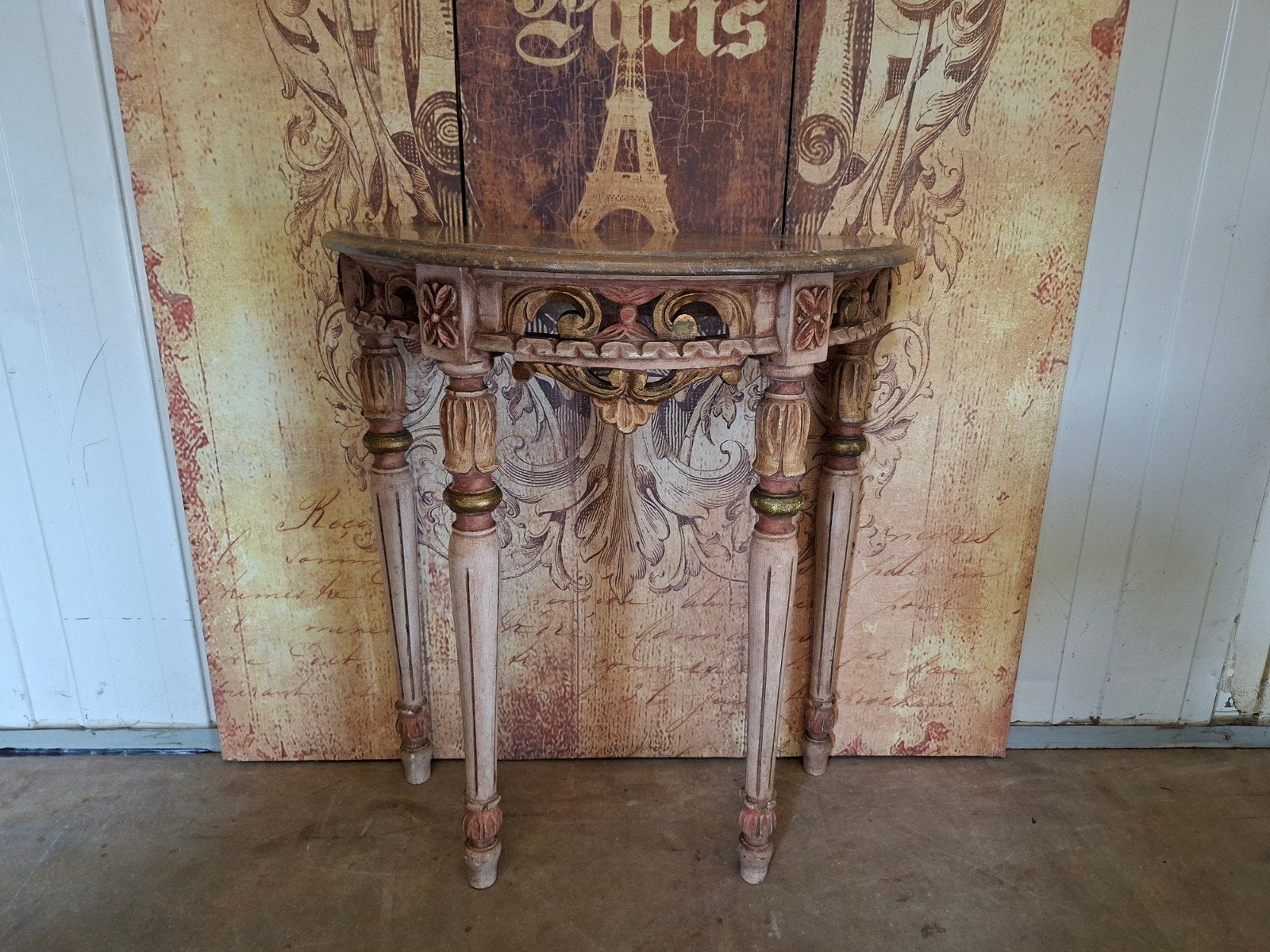 Antieke barok wandconsole, sidetable. haltafel
