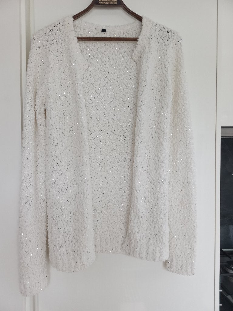 VEST MET GLITTERS, MAAT 38/40, Ophalen of Verzenden, Zo goed als nieuw, Maat 38/40 (M), Wit