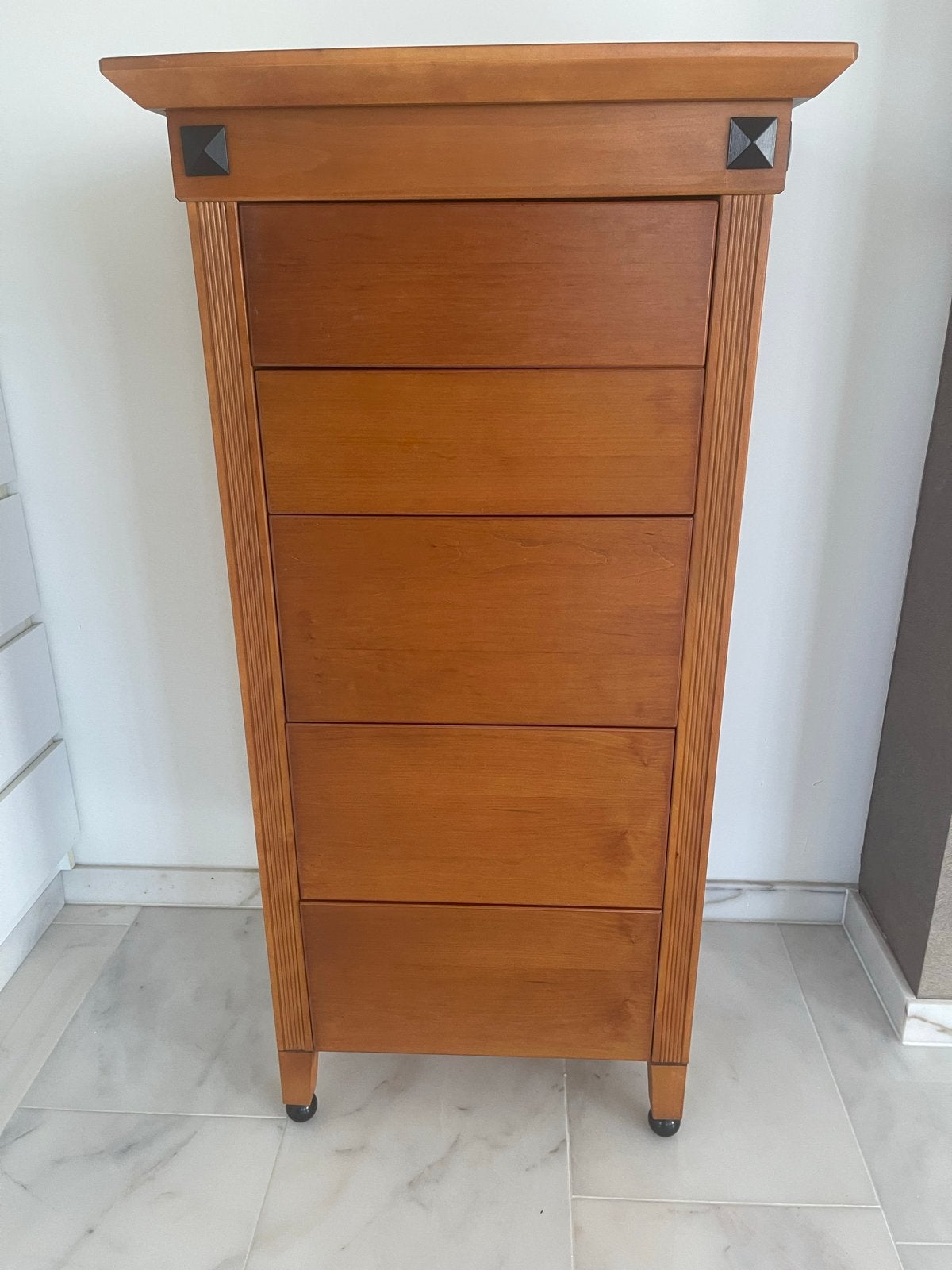 Art Deco Kersenhouten Kastje met Greeploze Laden, Antiek en Kunst, Ophalen