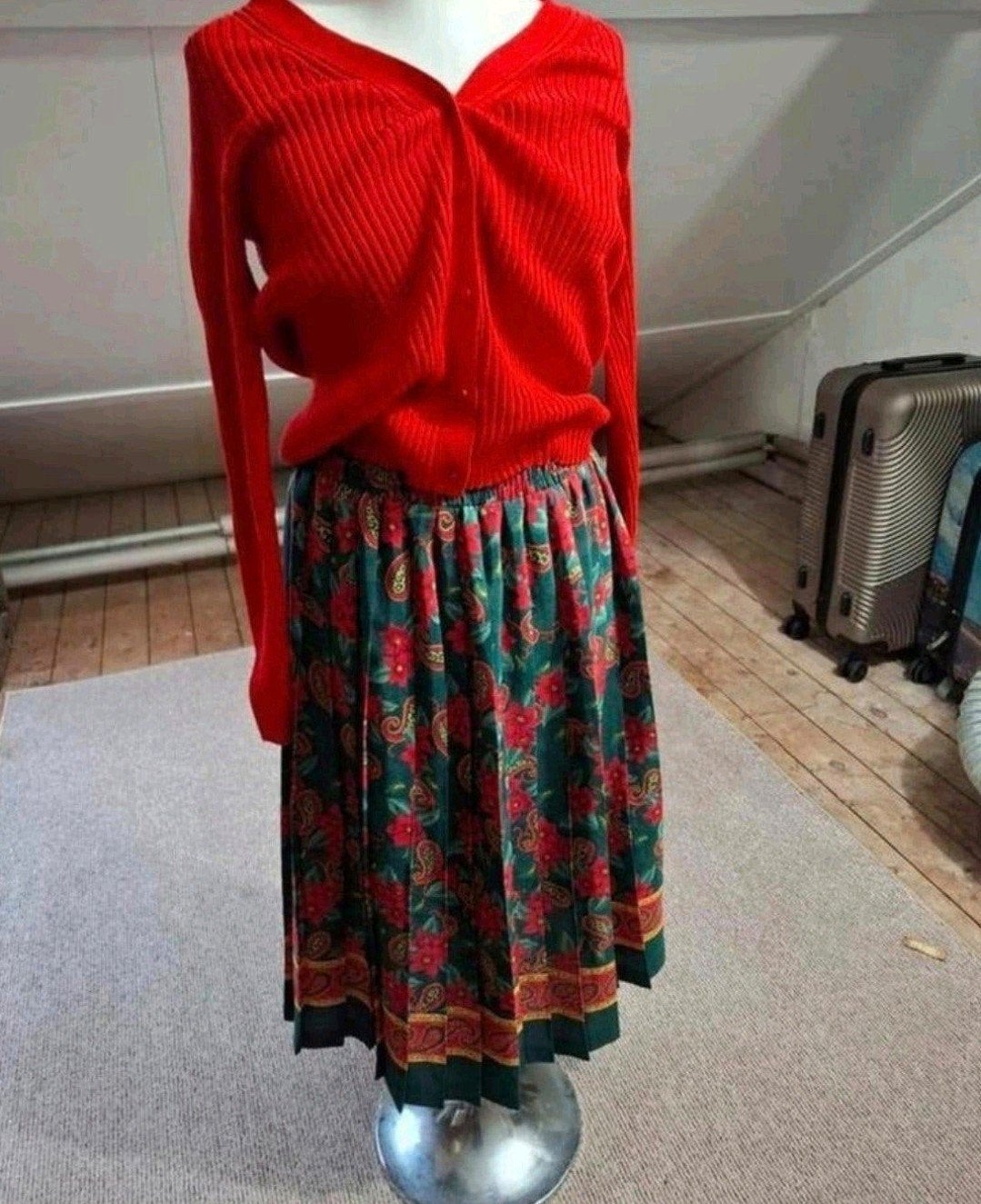Vintage Leslie Fay Midi Rok - Bloemen & Paisleyprint, Maat 38/40 (M), Meerkleurig, Ophalen of Verzenden, Leslie Fay