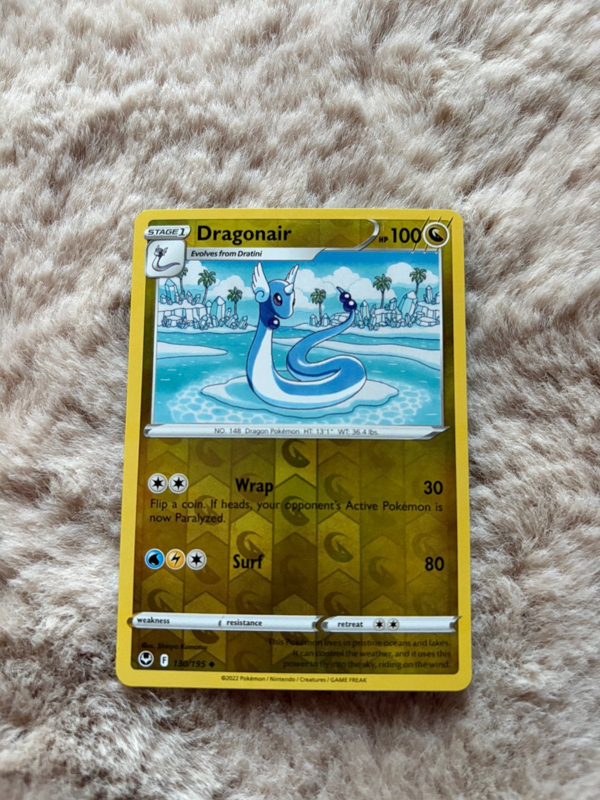 Dragonair 130/195 reverse holo, Ophalen of Verzenden, Zo goed als nieuw