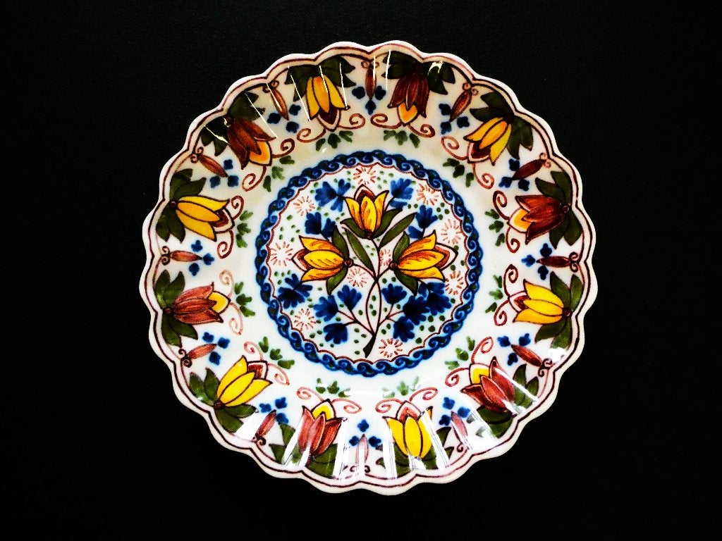 Makkum Tichelaar wandbordje polychrome met tulpen, Ophalen of Verzenden