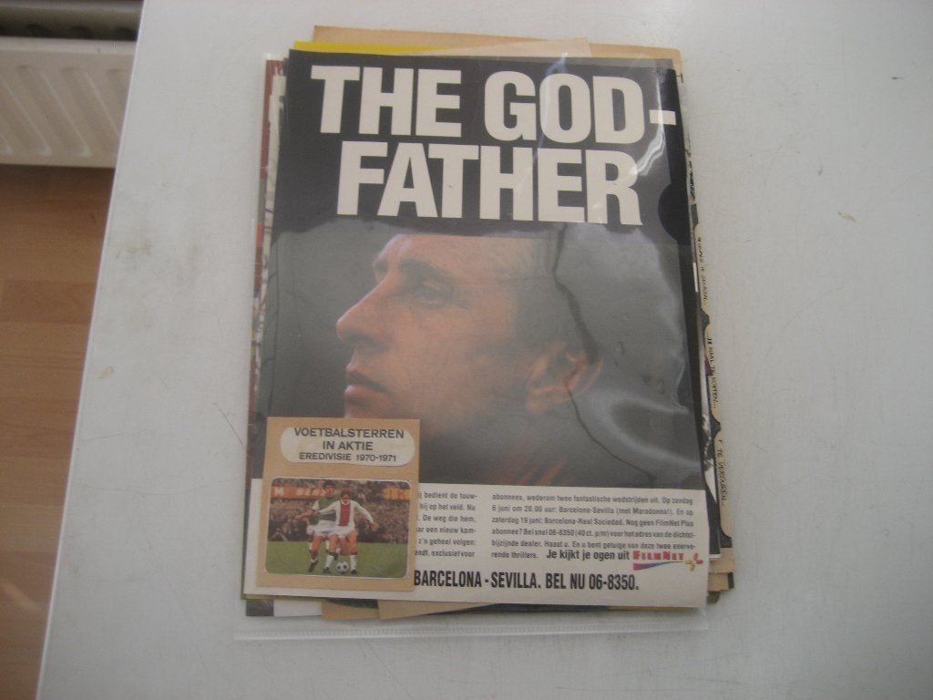 johan cruijff ,ajax neeskens reclame, Ophalen of Verzenden, Gebruikt, Ajax, Poster, Plaatje of Sticker