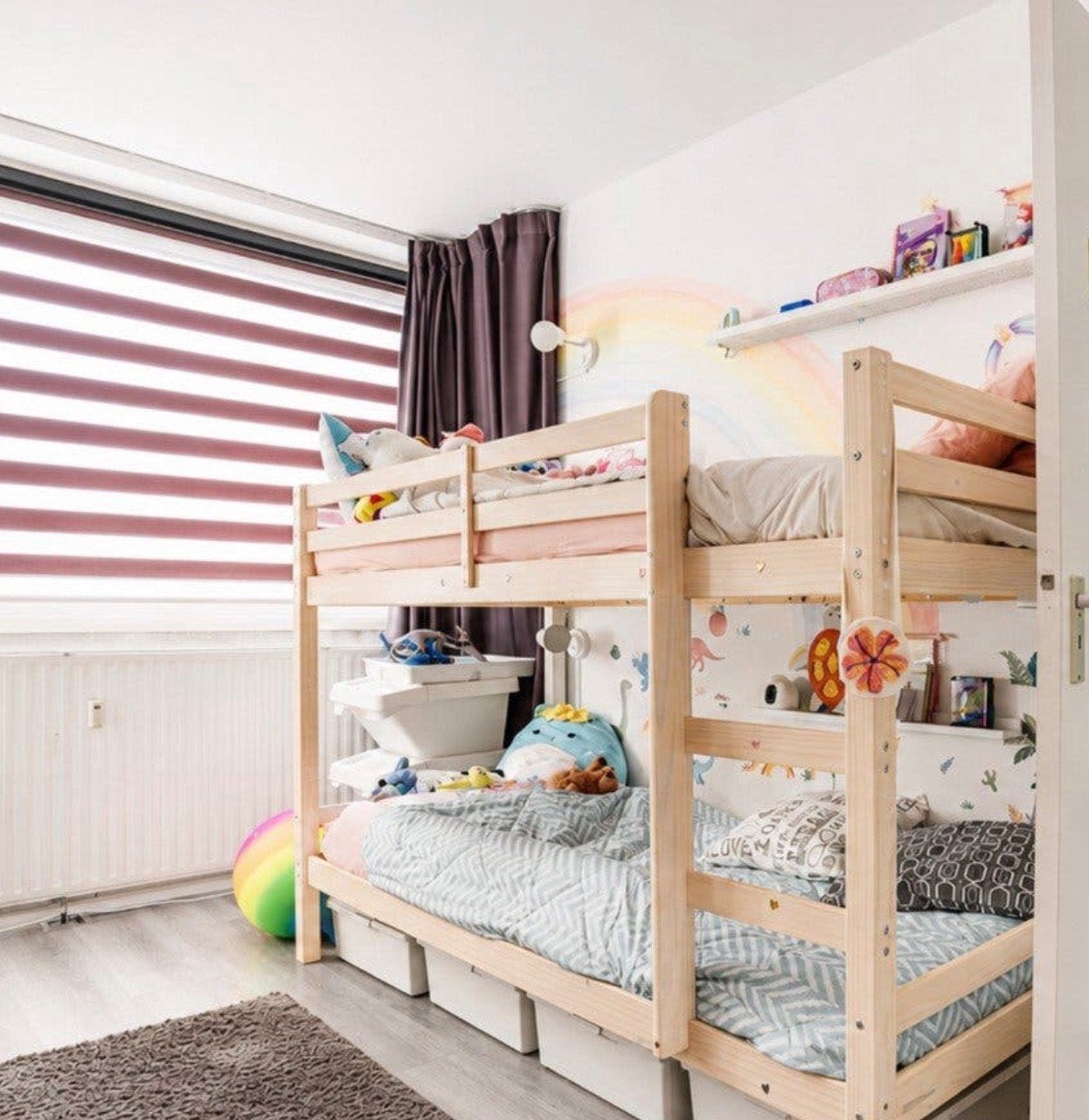 Stapelbed Ties whitewash incl lattenbodems zonder matrassen, Ophalen, Zo goed als nieuw, Stapelbed
