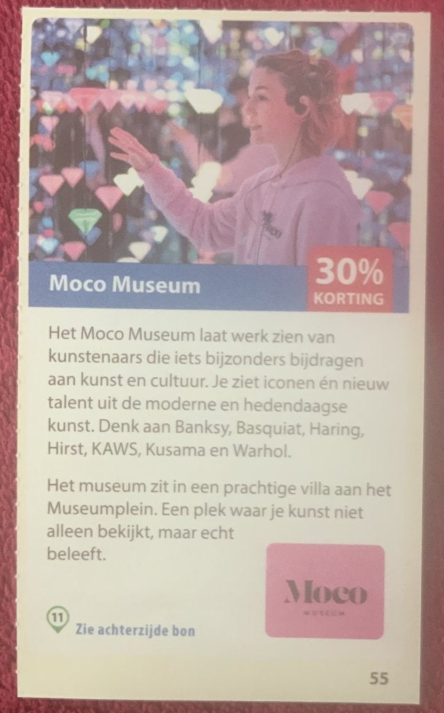 Moco Museum Amsterdam Voordeelbon, Drie personen of meer, Museumbon