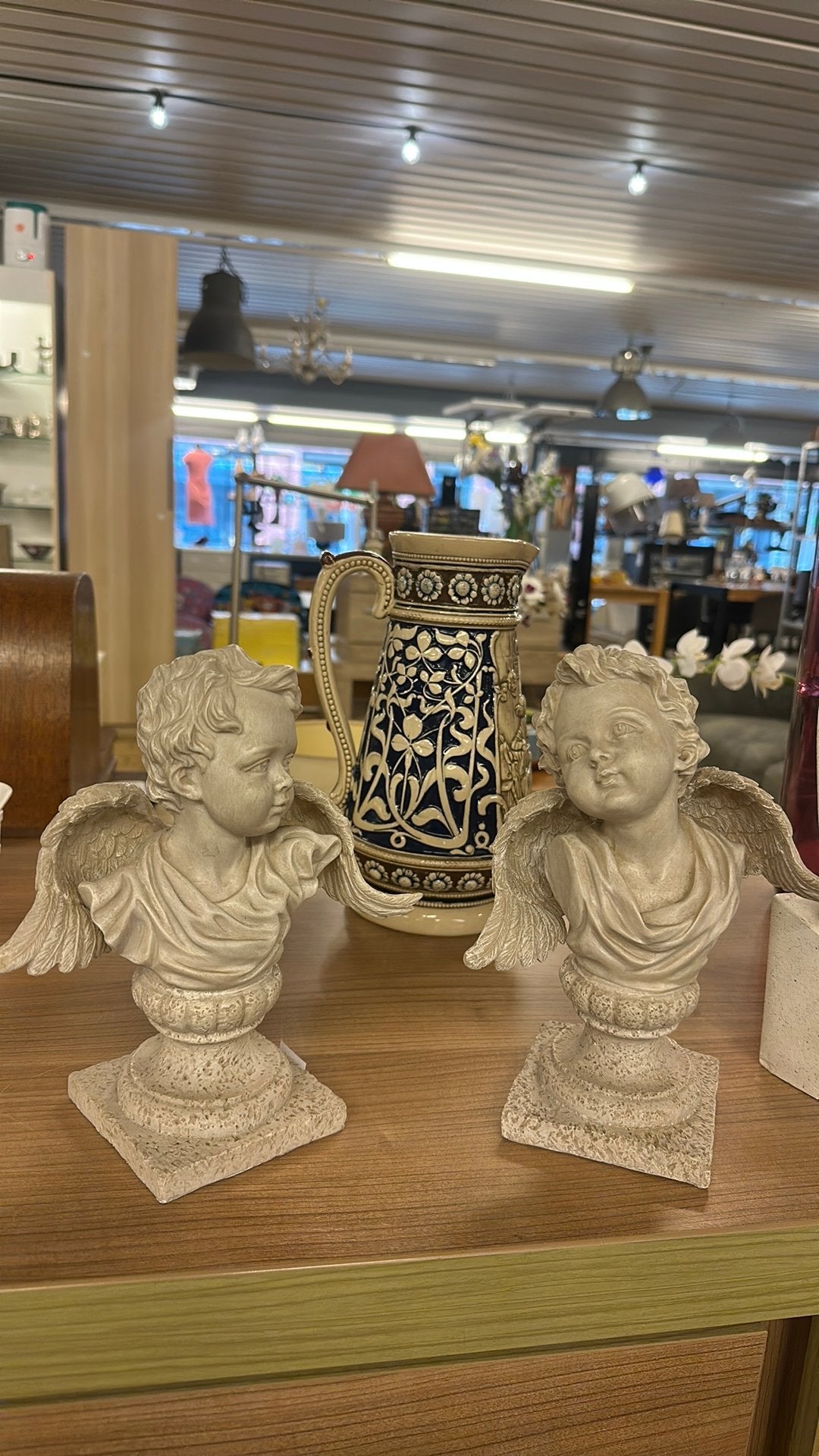 Decoratief Engelenbeeldje - Klassieke Buste, Huis en Inrichting, Ophalen, Gebruikt, Ik ken hem niet, Beige