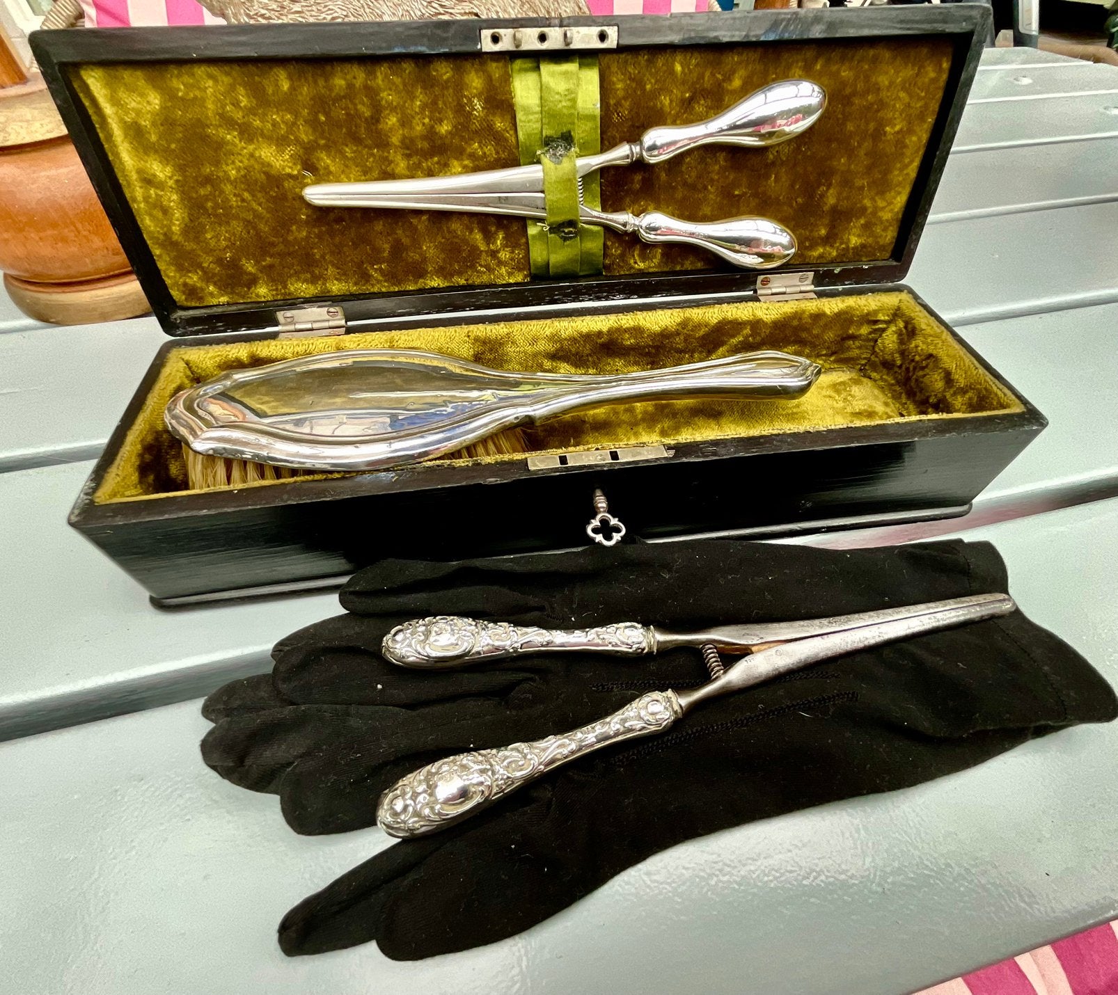 Engels 1e gehalte ziveren doos met spanners, Ophalen of Verzenden, Zilver