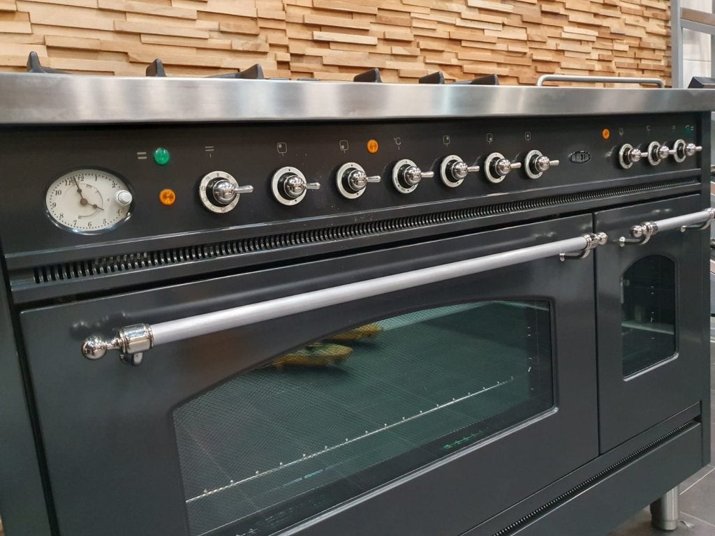 Luxe Boretti Fornuis 120cm antraciet rvs Coupe de Feu 5pit, Niet ingevuld, 60 cm of meer, Niet ingevuld, Ophalen of Verzenden