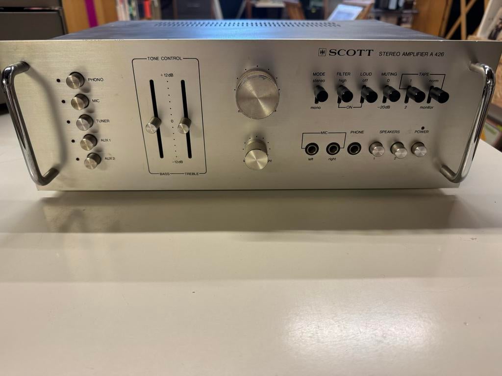 Vintage H.H. Scott Stereo Versterker A 426, Overige merken, Gebruikt, ., Ophalen of Verzenden