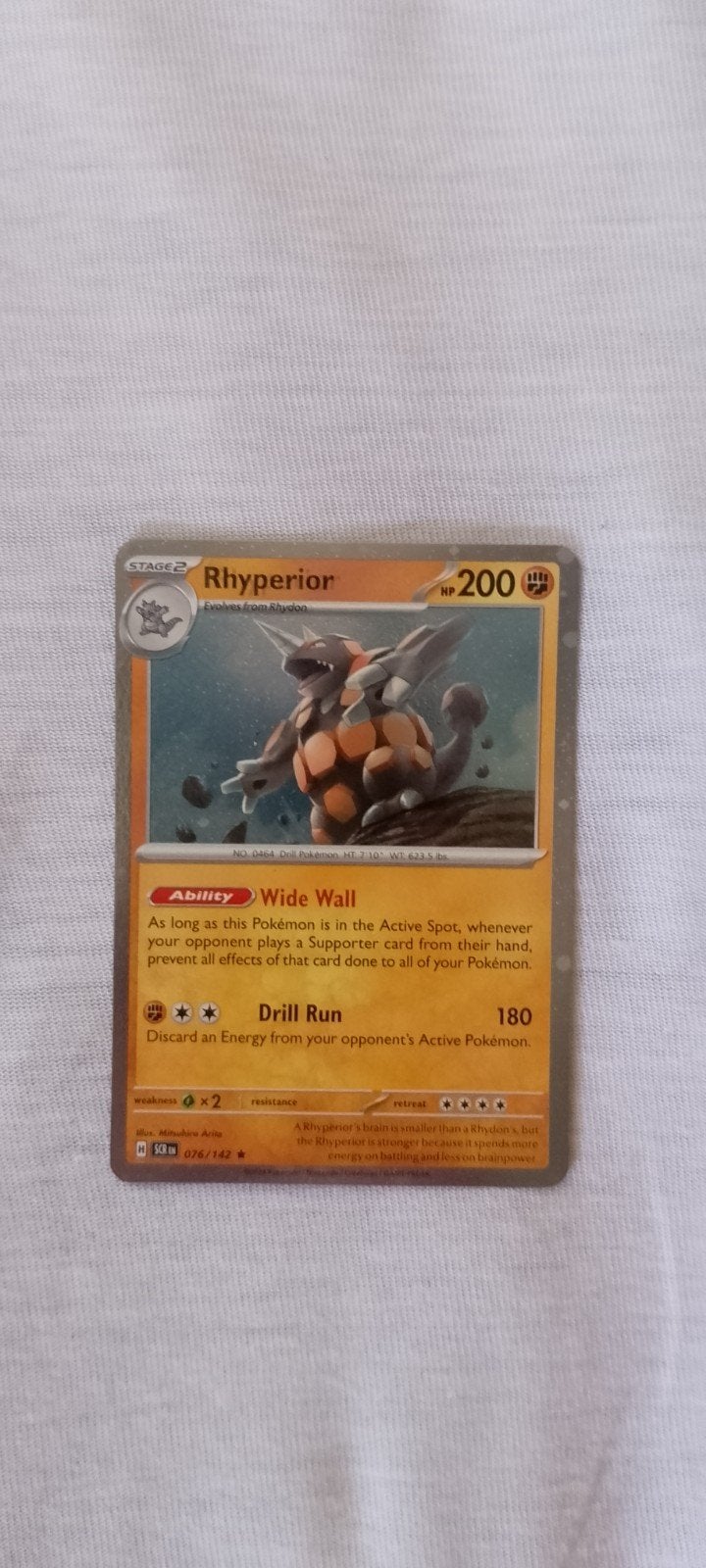 Rhyperior Cosmos Holo Stellar Crown Pokémon Kaart, Ophalen of Verzenden, Zo goed als nieuw, Losse kaart, Foil
