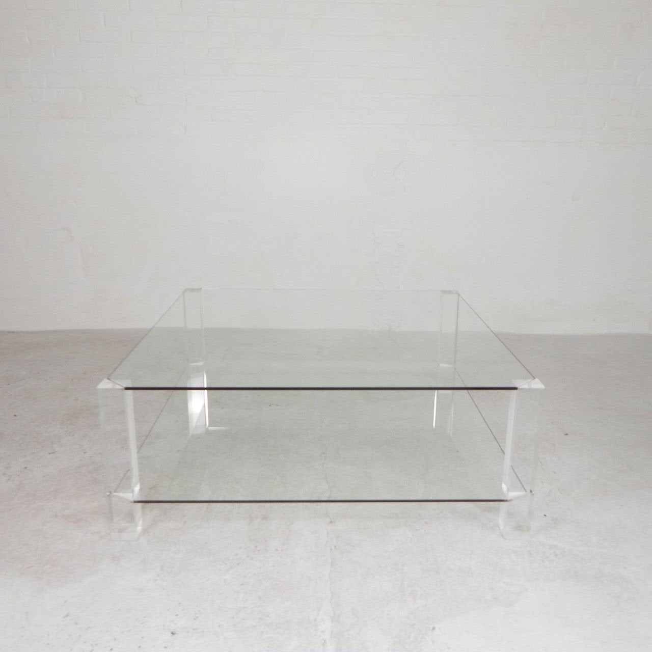 Glazen Tafel met Acrylaat Poten - Bor Design Jaren '90, Ophalen of Verzenden