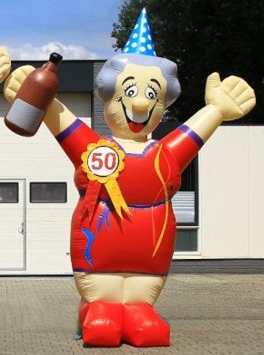 Opblaaspop - Vrouw Sarah - 25/30/40/50/60/65/70/75 jaar, Ophalen, Nieuw, Verjaardag