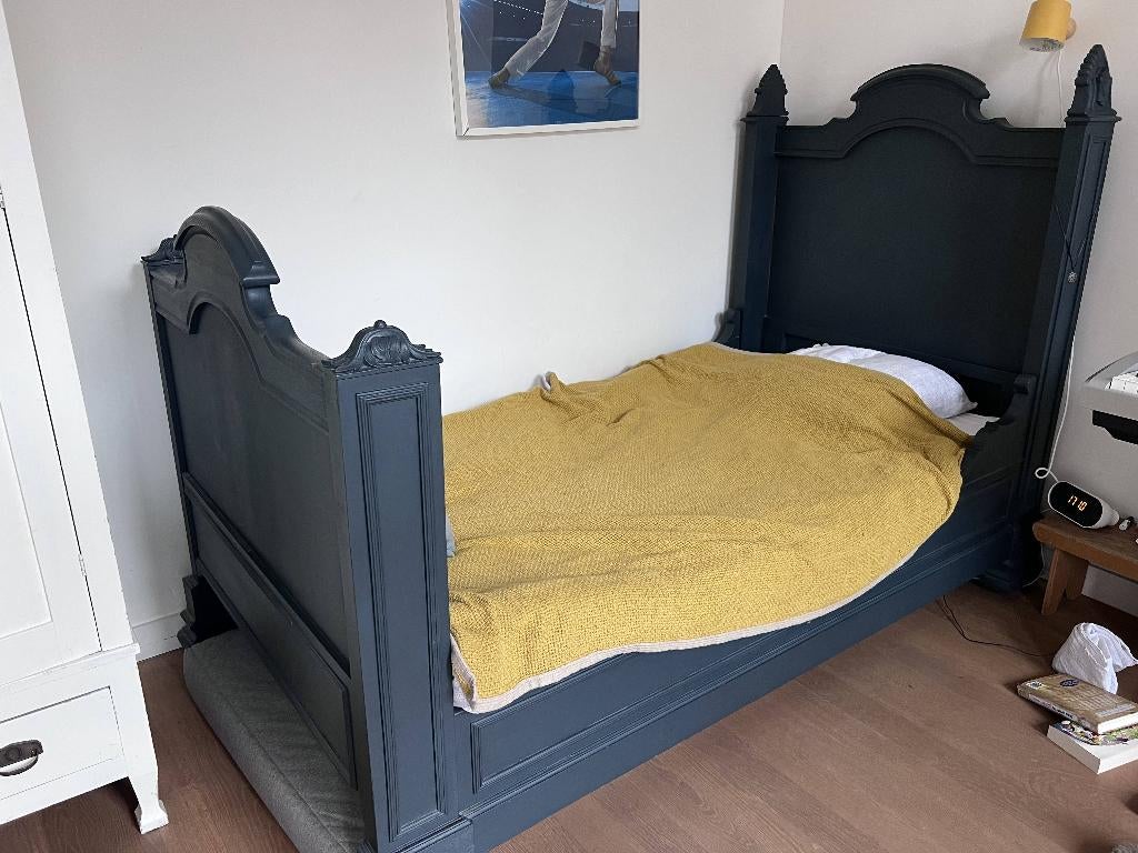 Vintage junior ledikant / bed, Gebruikt, 100 cm of meer, 180 cm of meer, Ophalen