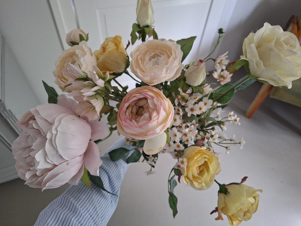 Mix van diverse Kunstbloemen, Huis en Inrichting, Woonaccessoires | Kunstplanten en Kunstbloemen, Binnen, Textiel, Ophalen of Verzenden