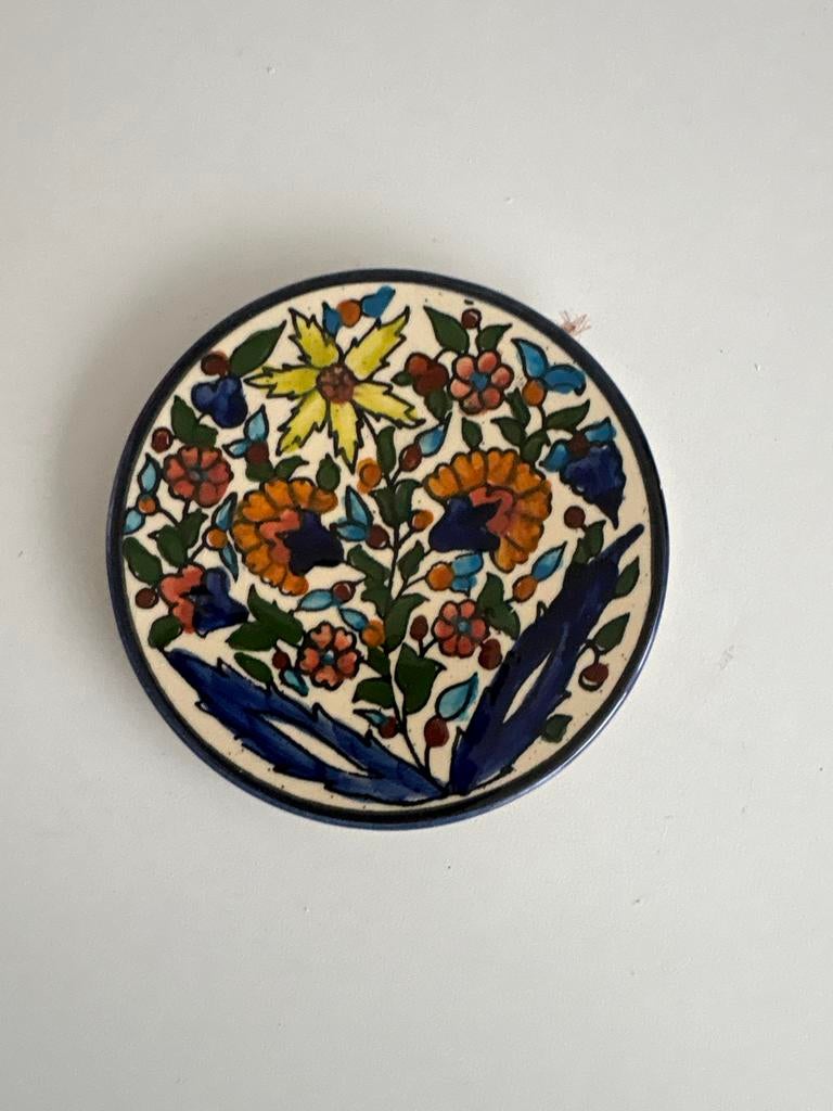 Handgeschilderd keramieken wandbord iznik stijl bloemen, Ophalen of Verzenden