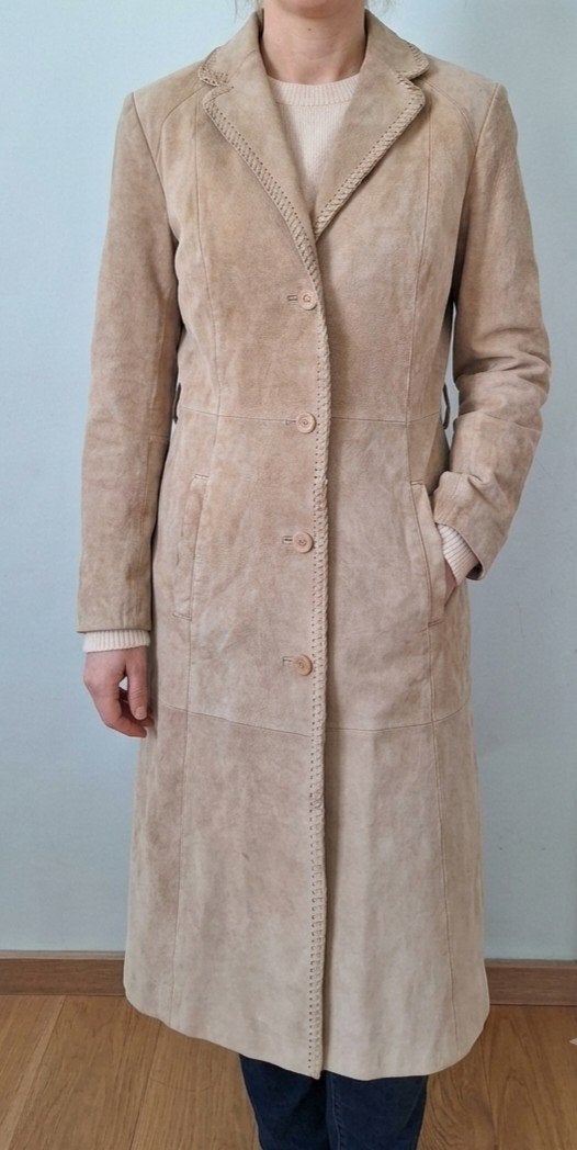 Leuk beige suede Y2k suede jas van Zara maat 38, Maat 38/40 (M), Ophalen of Verzenden, Zo goed als nieuw, Zara