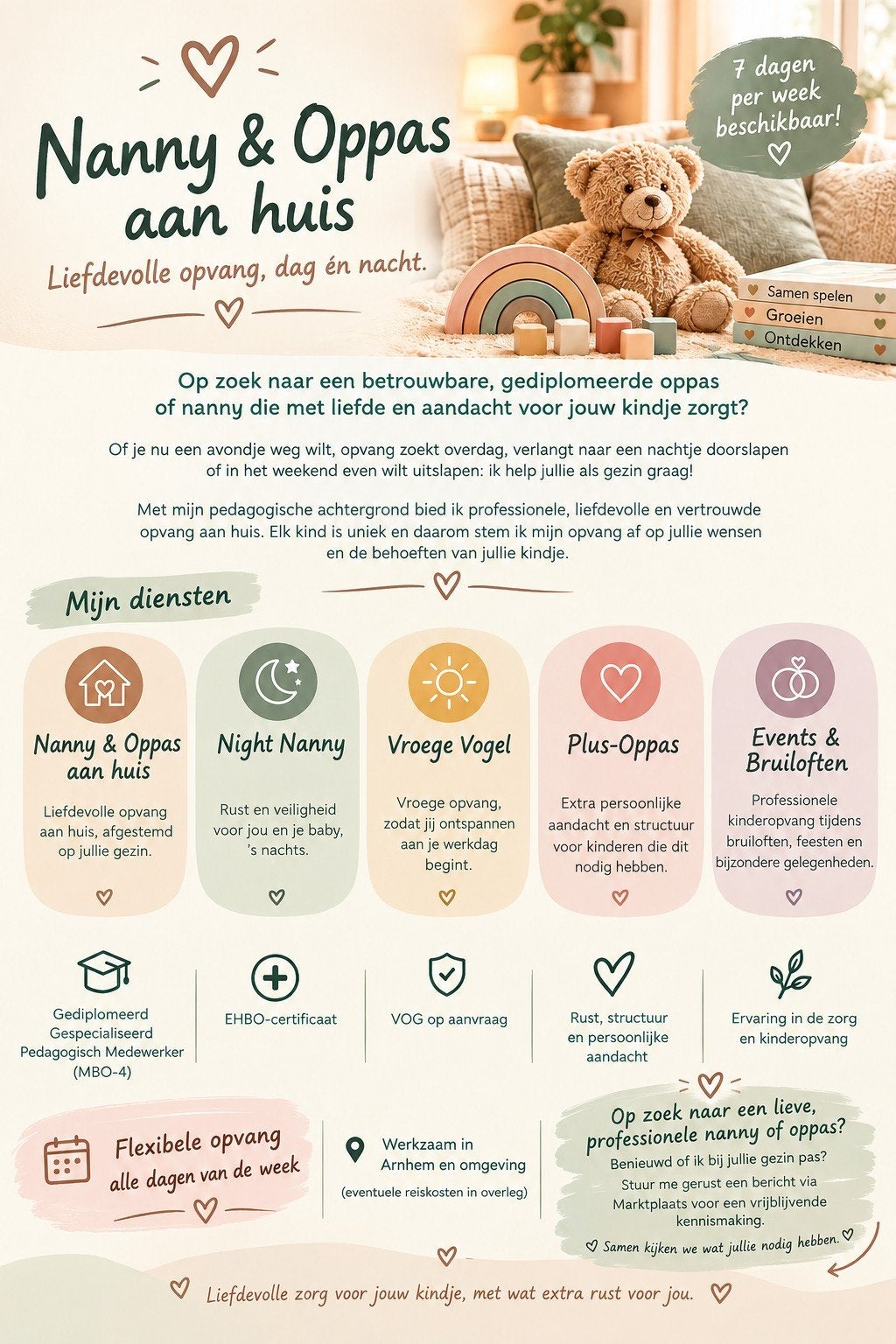 🌸 Nanny | Oppas | Night Nanny | Event Nanny | Heel NL, Vacatures, Overige vormen