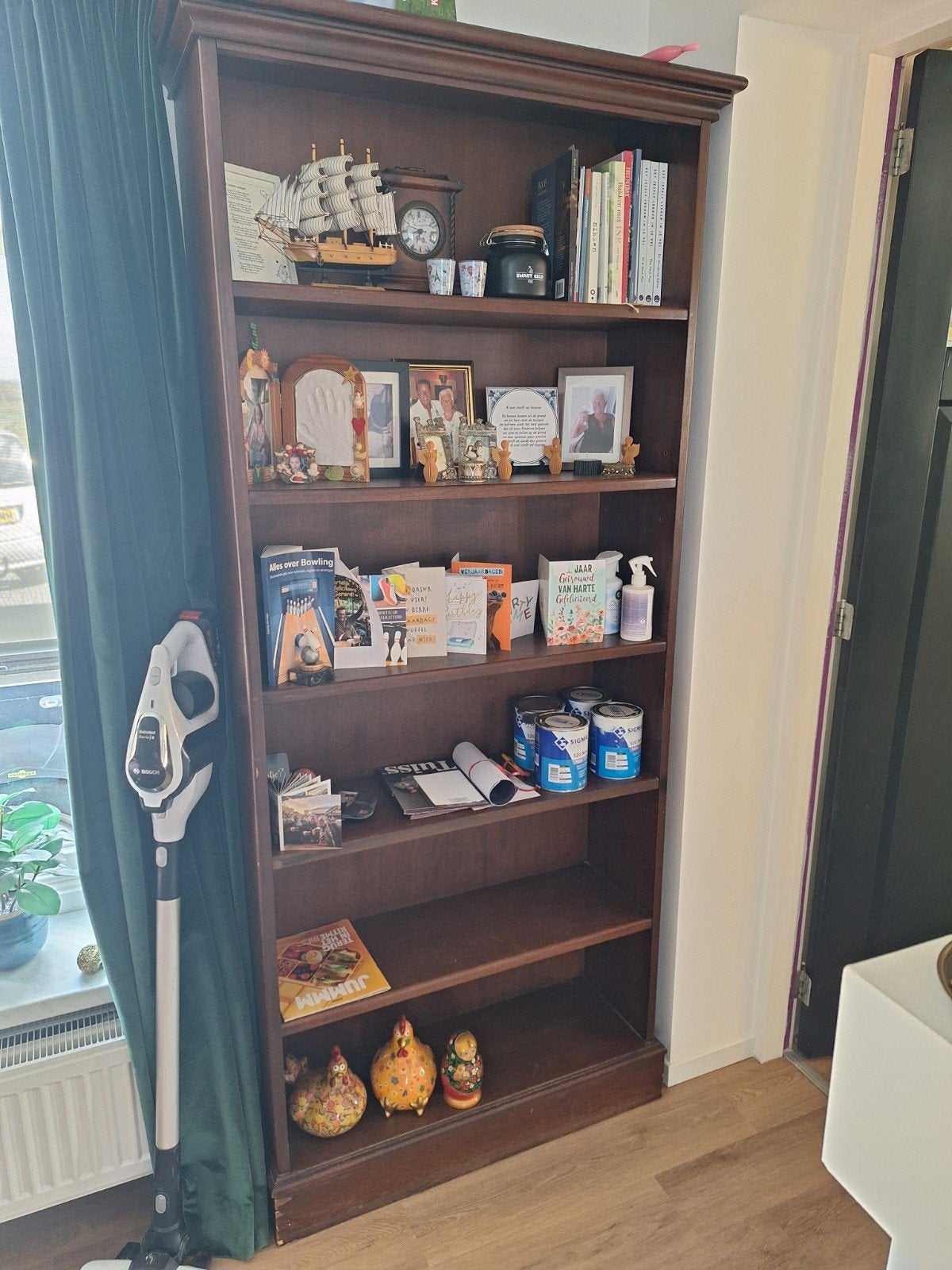 Boekenkast koloniaal, Ophalen, Met plank(en), Gebruikt, 200 cm of meer