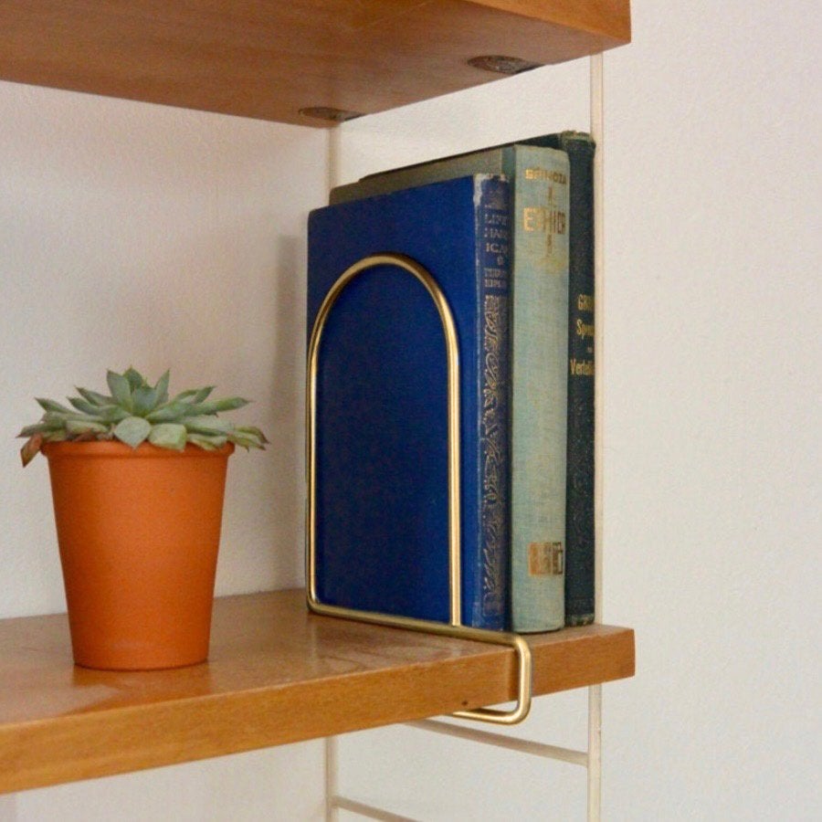 brass BOEKENSTEUN Nisse Strinning String Mid Century messing, Gebruikt, -, -, Ophalen of Verzenden