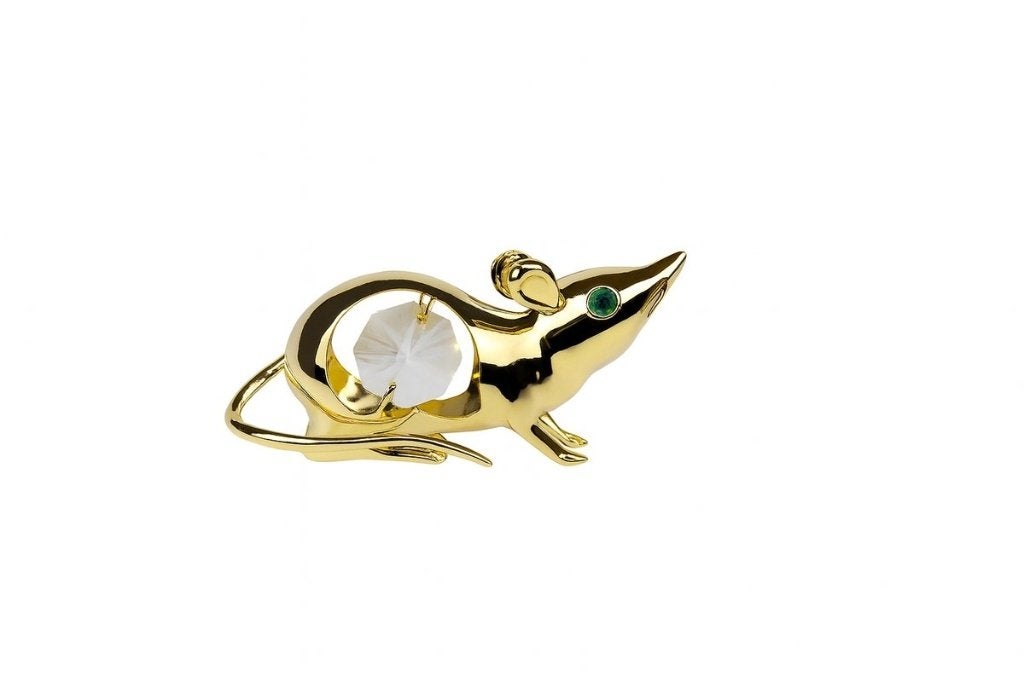Luxe 24K Verguld Muis met Swarovski-Kristal & Zuignap, Verzenden, Pjmink@casema.nl, Nieuw, Mvm detalhandel