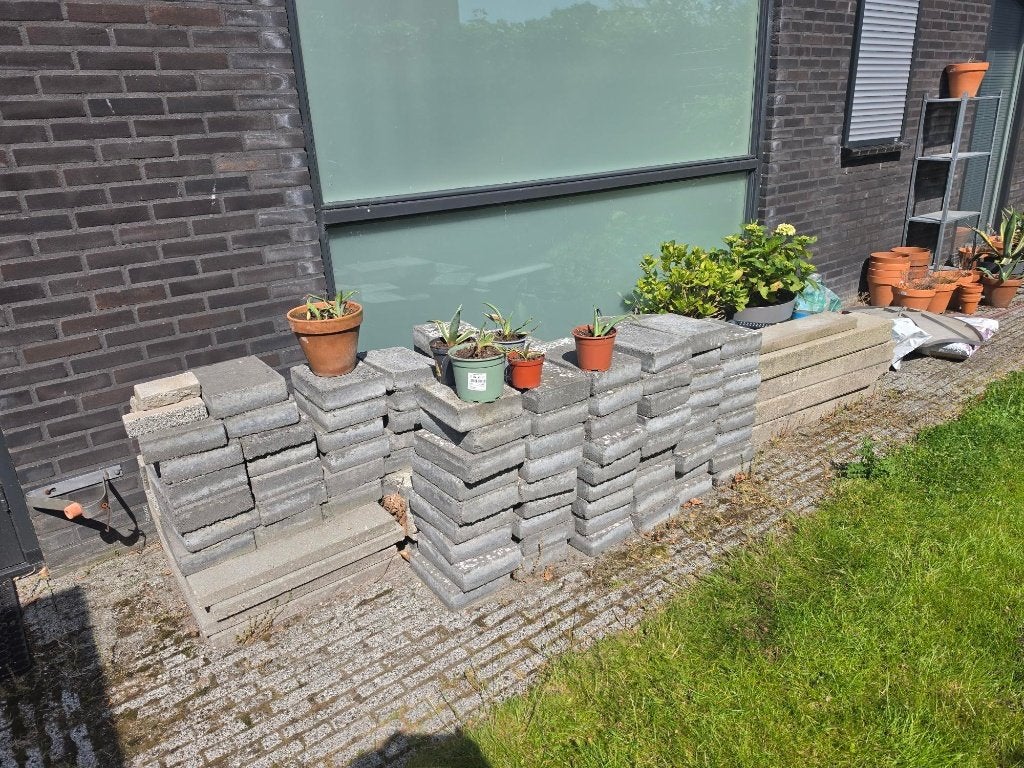 terrastegels 28x21 6m2, Ophalen, Gebruikt, 5 tot 10 m², Beton