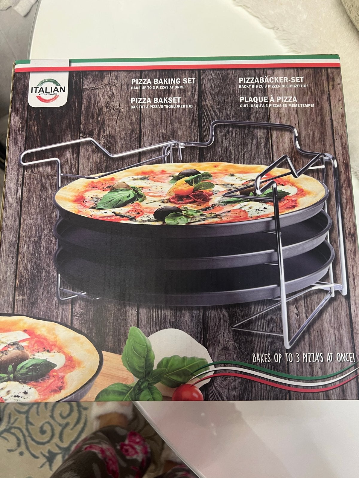 Pizza Bakset - Bak tot 3 pizza's tegelijkertijd, Overige typen, Nieuw, Ophalen of Verzenden, Zwart