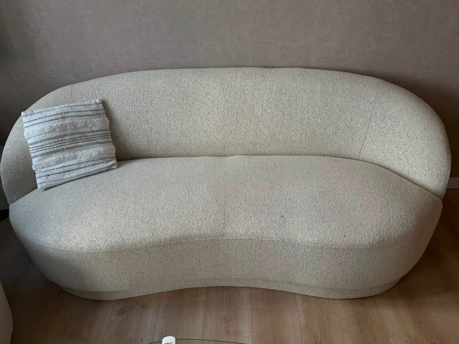 JYSK Andrup 3-zitsbank - Beige stof - Zo goed als nieuw, Huis en Inrichting, Banken | Bankstellen, Ophalen, 150 tot 200 cm, Driepersoons
