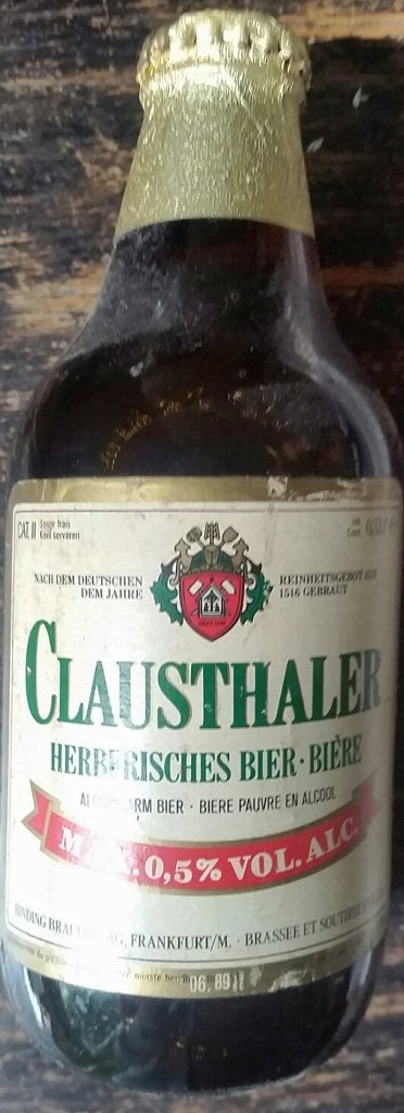 RETRO!! Zeldzame ongeopende fles Clausthaler alcoholARM 1989, Ophalen of Verzenden, Overige typen
