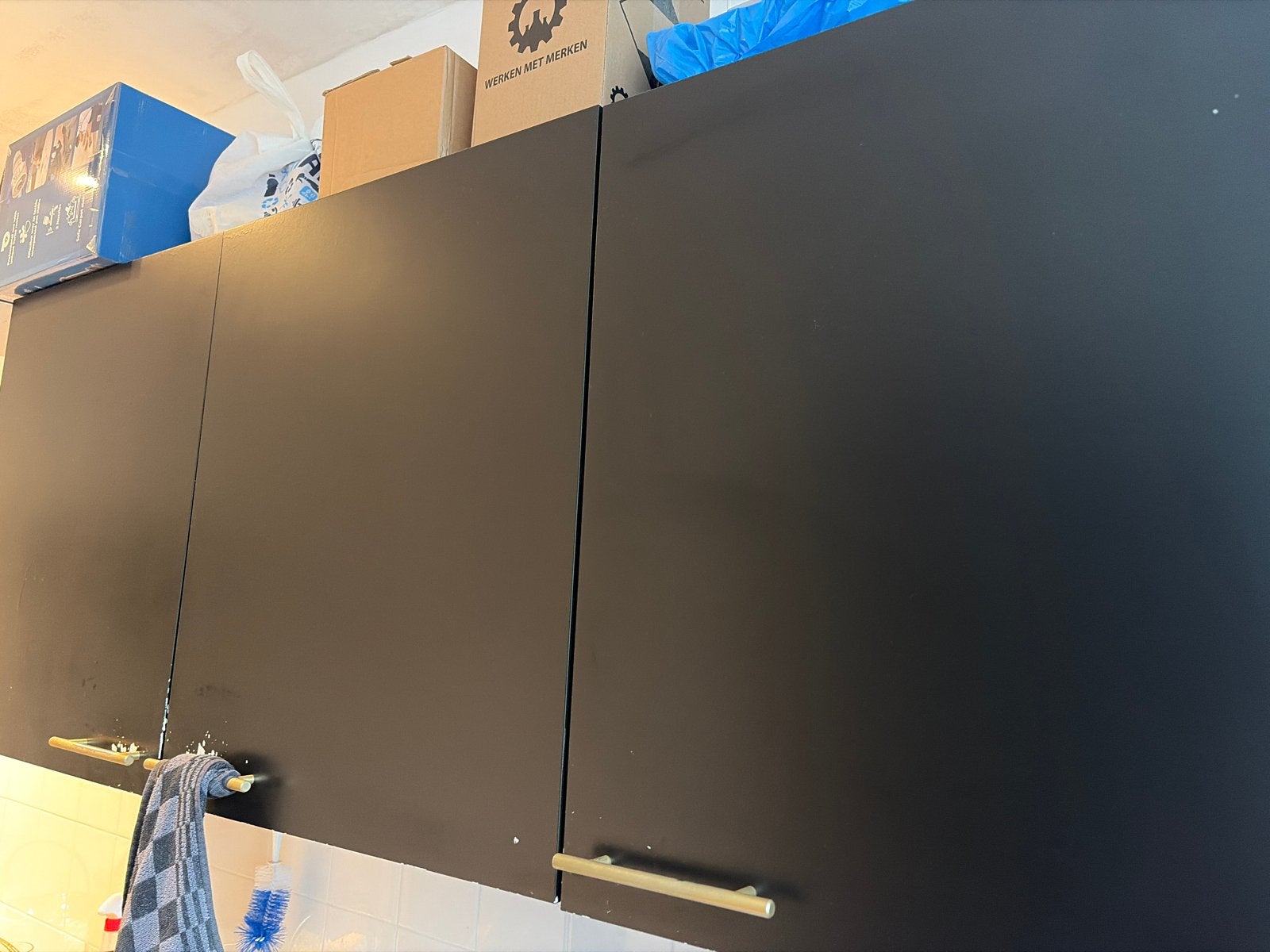 3 Bruynzeel bovenkastjes keuken - zwart (opknapper), Ophalen, Gebruikt, Zwart