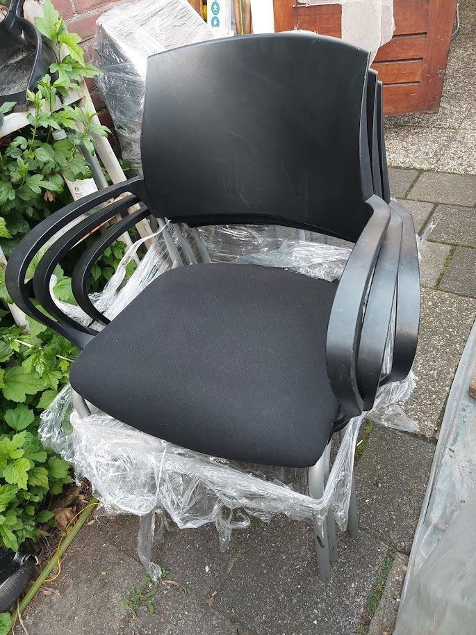 stoelen, Gebruikt, Zwart, Ophalen of Verzenden, Overige materialen
