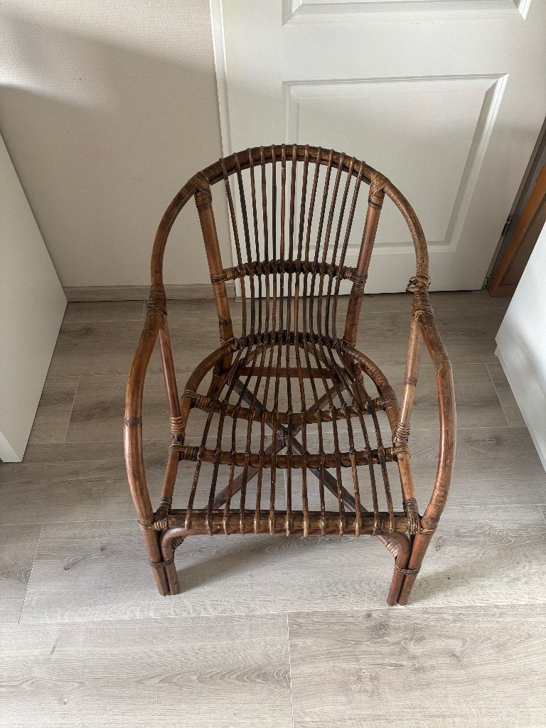 Rotan stoel, Ophalen, Gebruikt, Bruin, Riet of Rotan