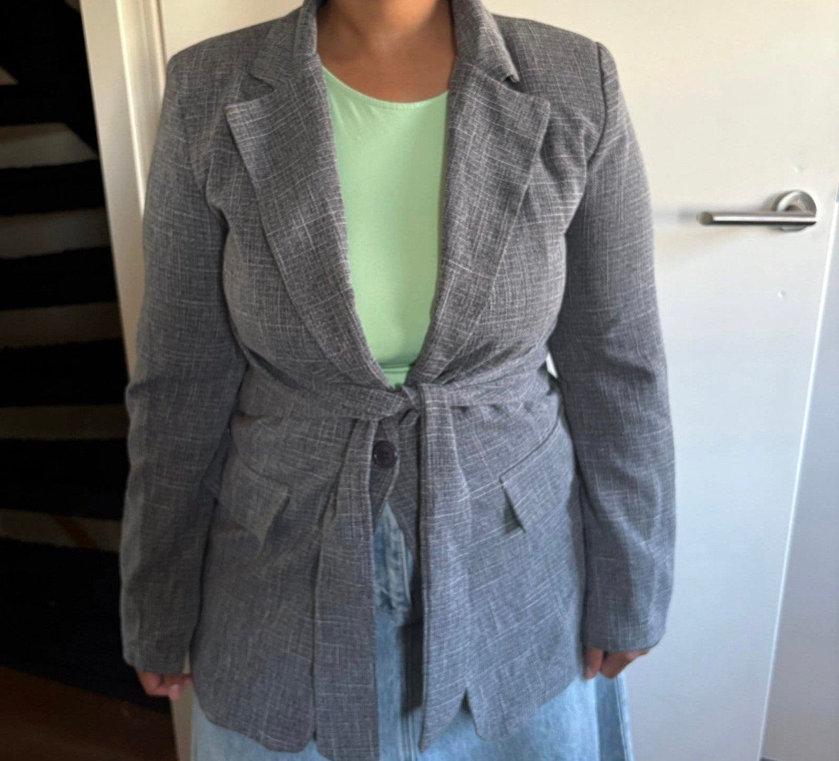 Grijze blazer Moosh maat s, Ophalen of Verzenden, Zo goed als nieuw, Grijs