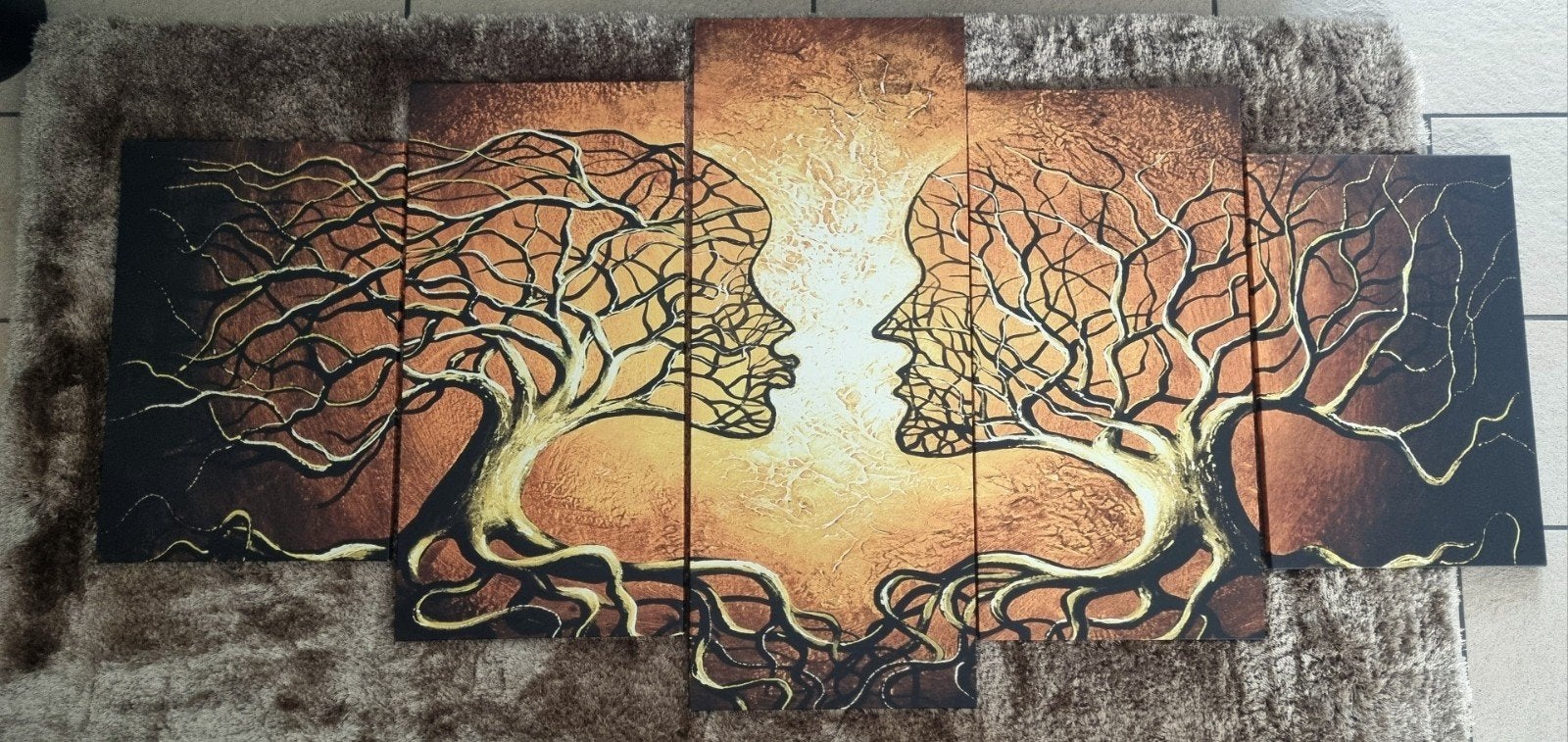 schilderij canvas 5 Luikse,  levensboom  meerdere kleuren, Ophalen