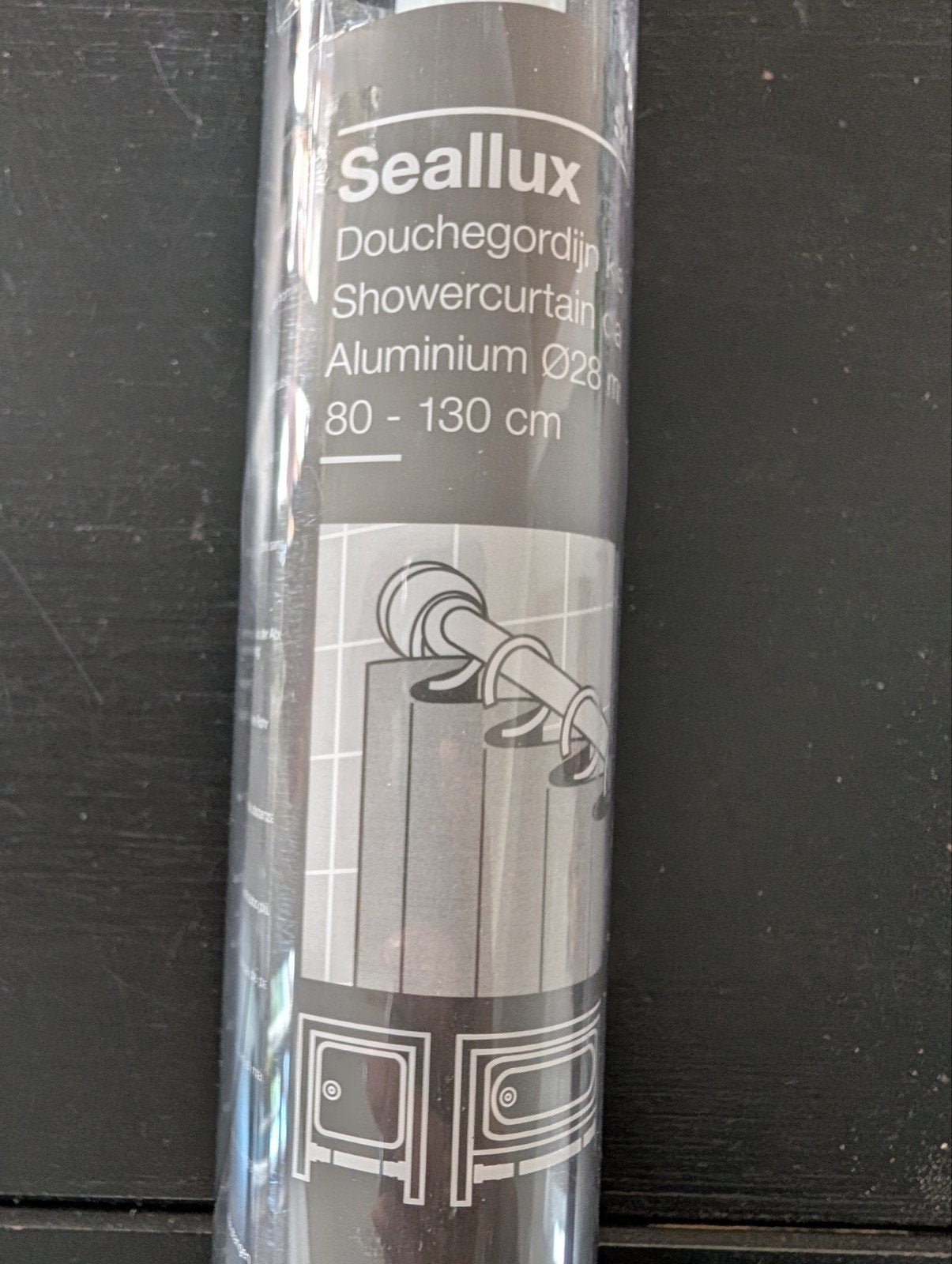 Seallux Douchegordijn Klemstang Aluminium 80-130 cm, Ophalen of Verzenden, Nieuw, Chroom, Douche
