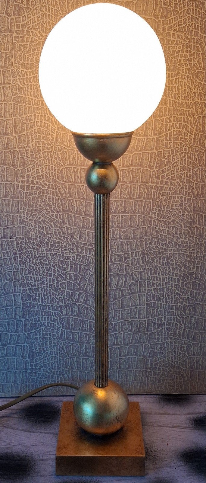 Tafellamp. Phenolic. Art deco style. 43 cm., Huis en Inrichting, Ophalen, Goud, 43 cm, E27 (groot)