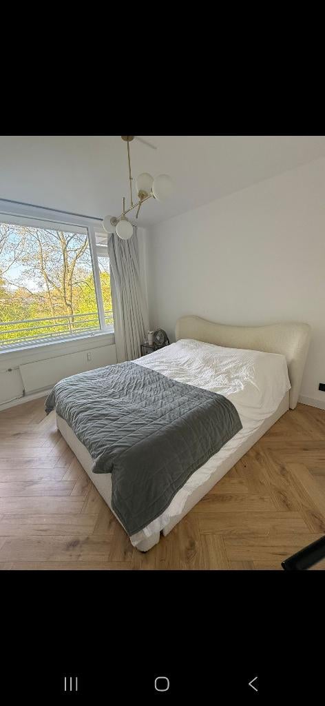 Bed teddystof 200 euro, Ophalen, Tweepersoons, Zo goed als nieuw, Stof