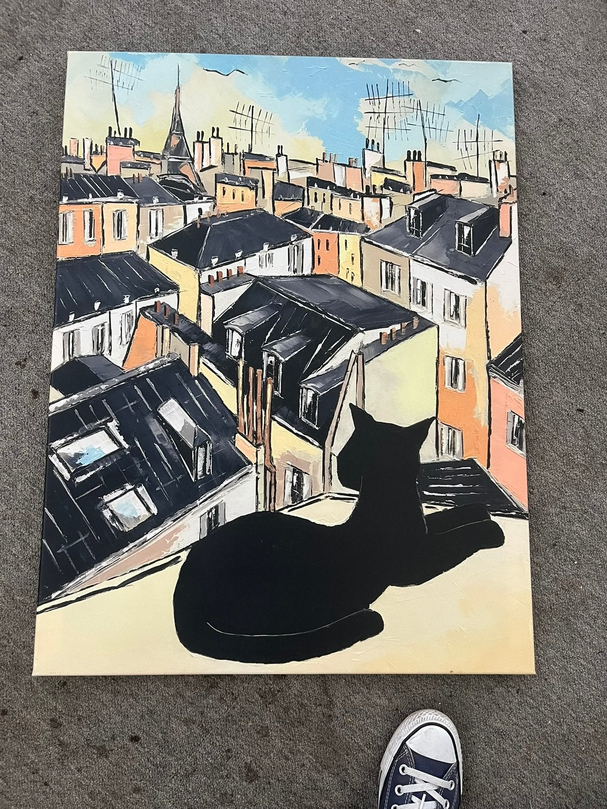 Reproductie van “Katertje in Parijs” van JIEL, ongesigneerd, Ophalen