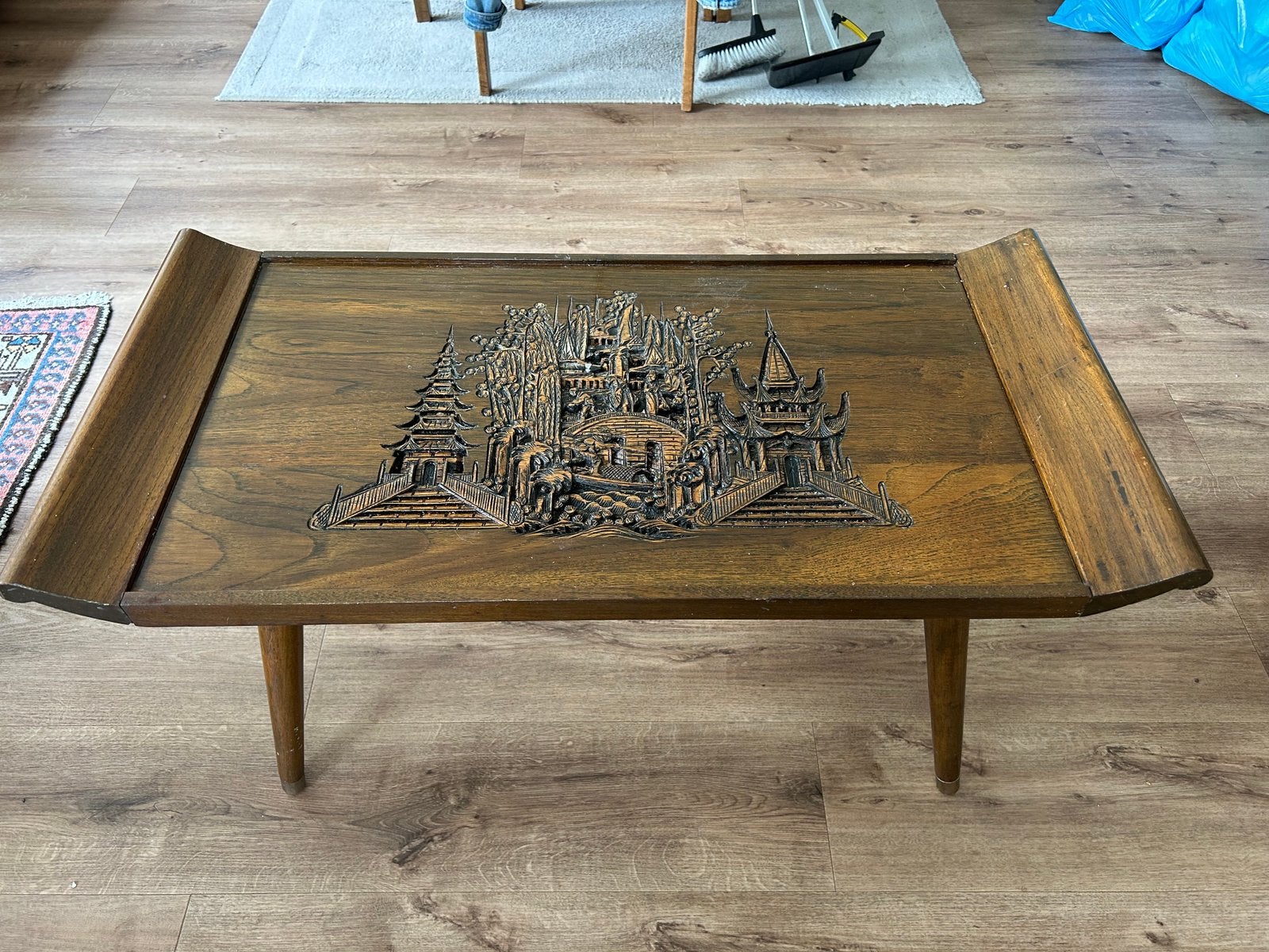 Tafel uit indonesie., Ophalen, Zo goed als nieuw, Rechthoekig, 50 tot 100 cm
