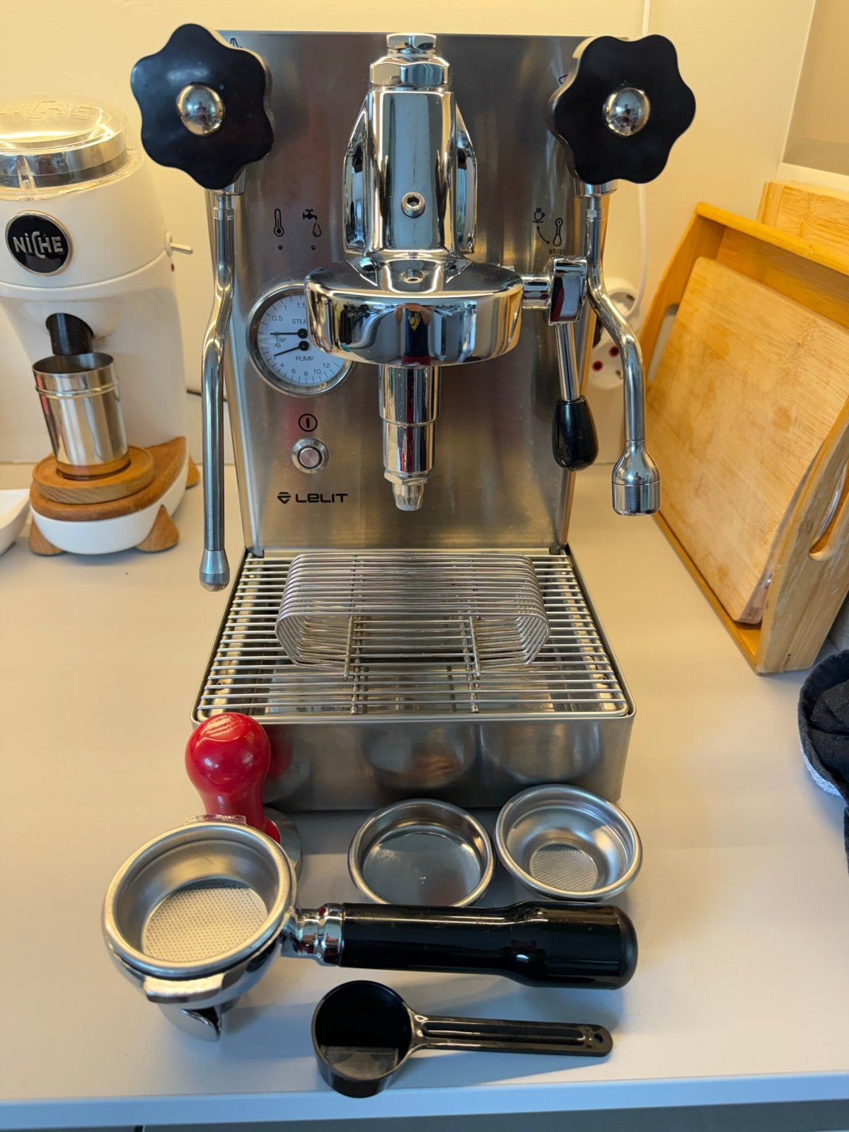 Lelit Mara X v2 Espressomachine - Zo goed als nieuw, Witgoed en Apparatuur, Koffiezetapparaten, Afneembaar waterreservoir, Espresso apparaat