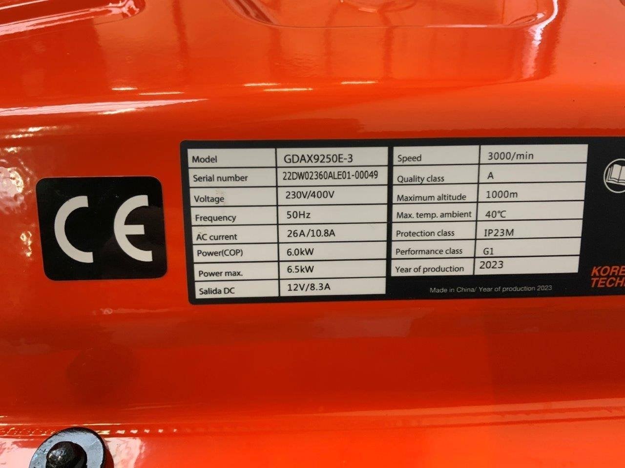 Daewoo GDAX9250E-3 Benzine Generator 6.5 kW, Ophalen, Elektrisch startend, Benzine, Zo goed als nieuw
