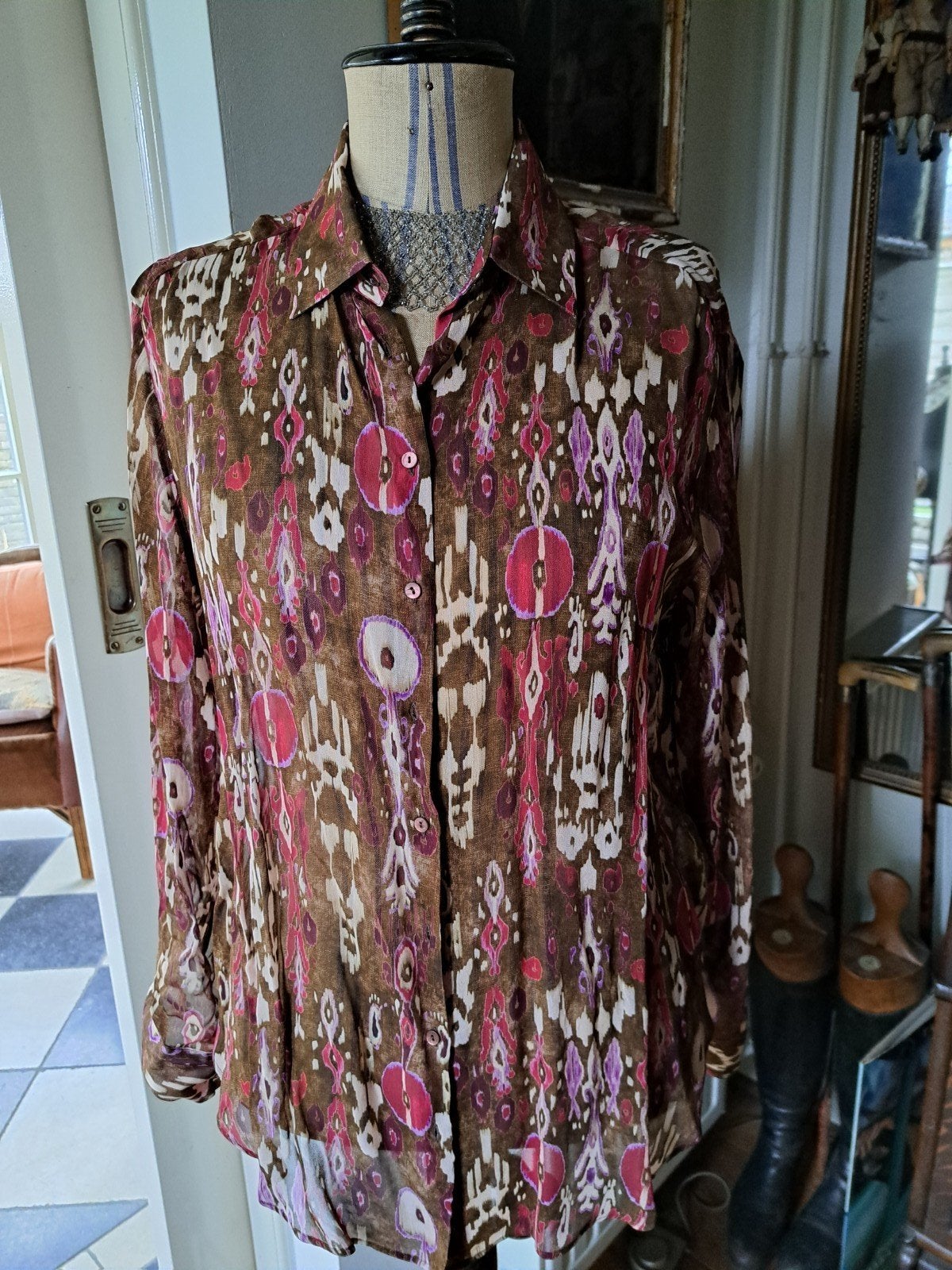 Kleurige blouse Massimo Dutti 40, Ophalen of Verzenden, Zo goed als nieuw, Maat 38/40 (M)