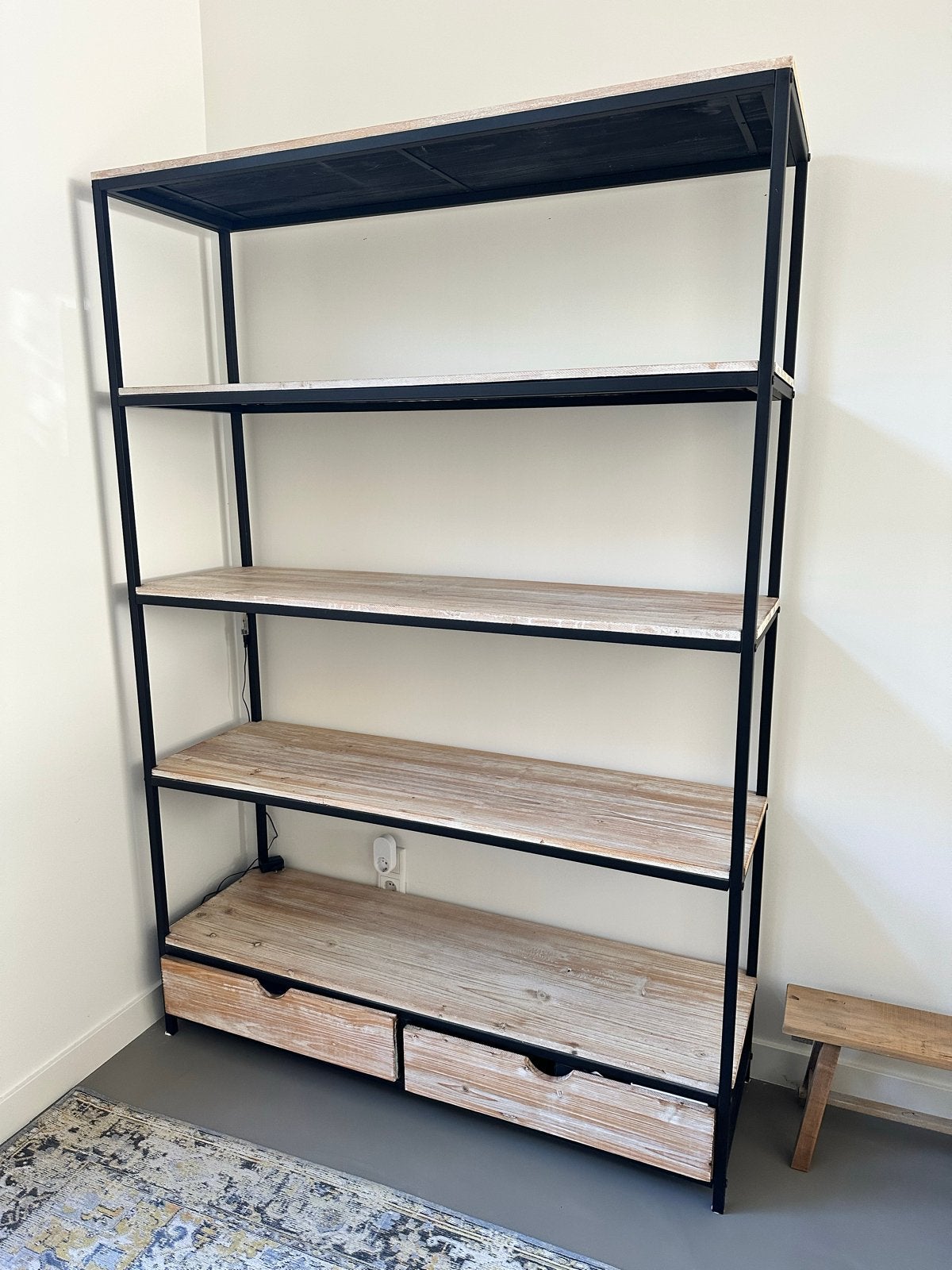 Maison du Monde Boekenkast met Lades, Ophalen, 100 tot 150 cm, Zo goed als nieuw, Met lade(s)