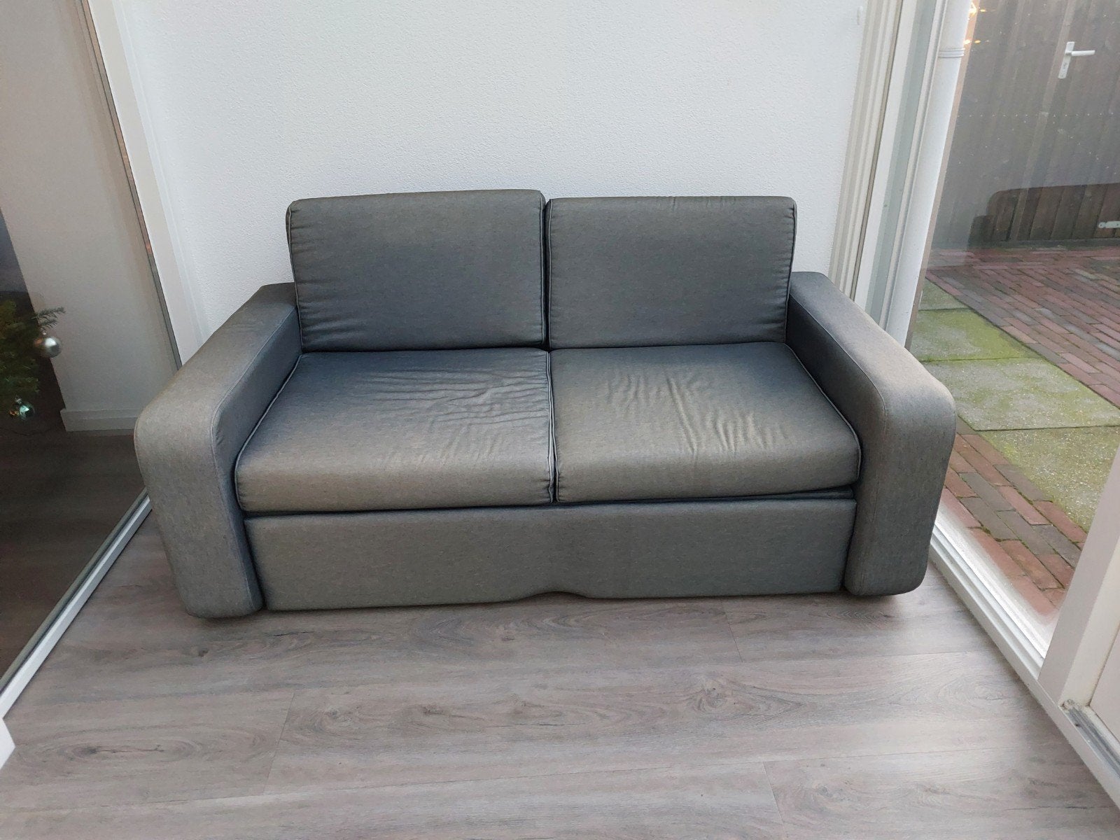 Slaapbank, Ophalen, Gebruikt, Tweepersoons, Blauw