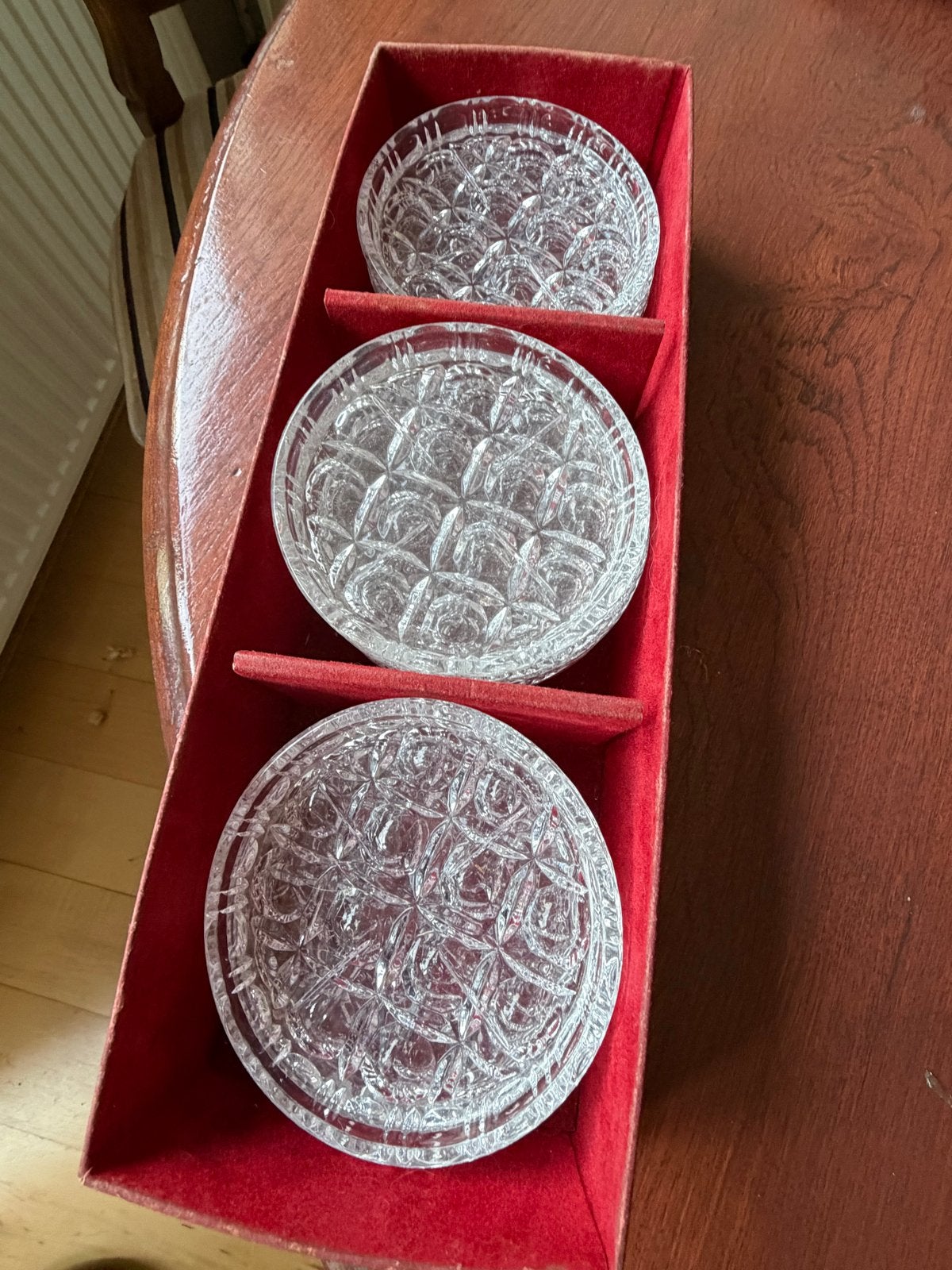 Set van 9 kristallen onderzetters, Ophalen of Verzenden