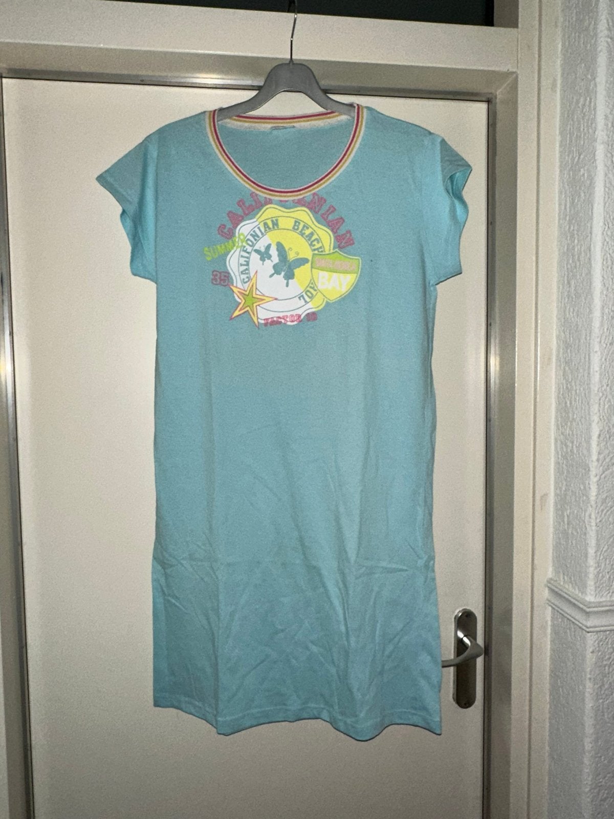 Dames turquoise print pyjama, Ophalen of Verzenden, Zo goed als nieuw, Maat 46/48 (XL) of groter