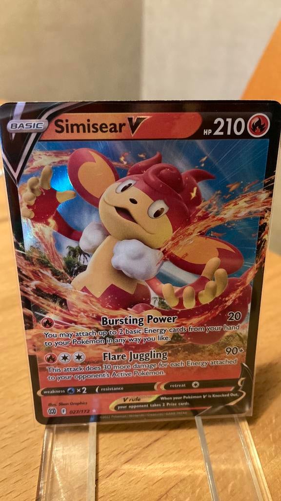 Pokemon Simisear V 27/172 Brilliant Stars 3,00 euro, Ophalen of Verzenden, Zo goed als nieuw